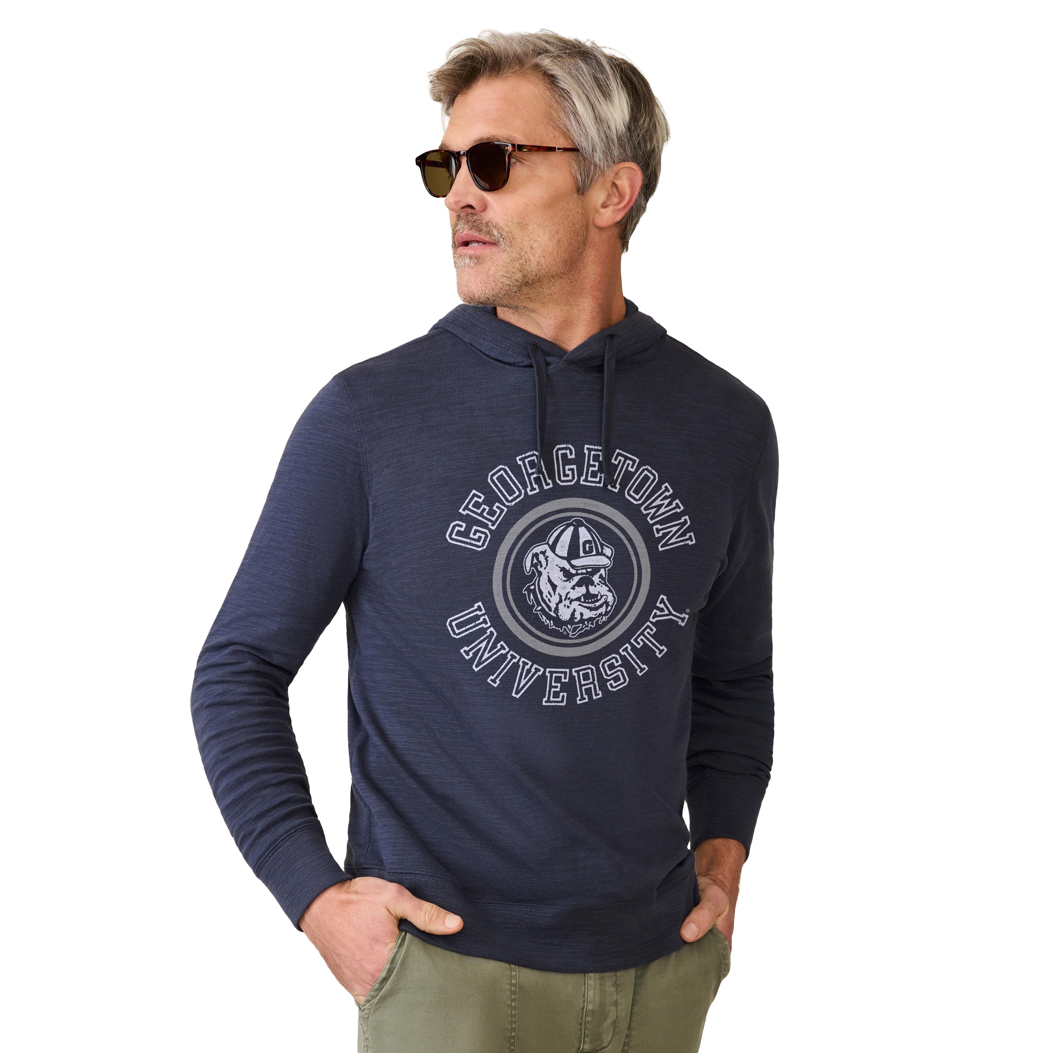 Sweat à capuche FAHERTY bleu marine Georgetown Hoyas pour homme