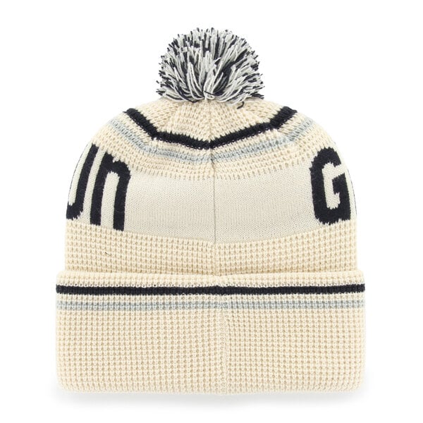 Bonnet unisexe '47 crème Georgetown Hoyas Quattrle en maille gaufrée à revers avec pompon