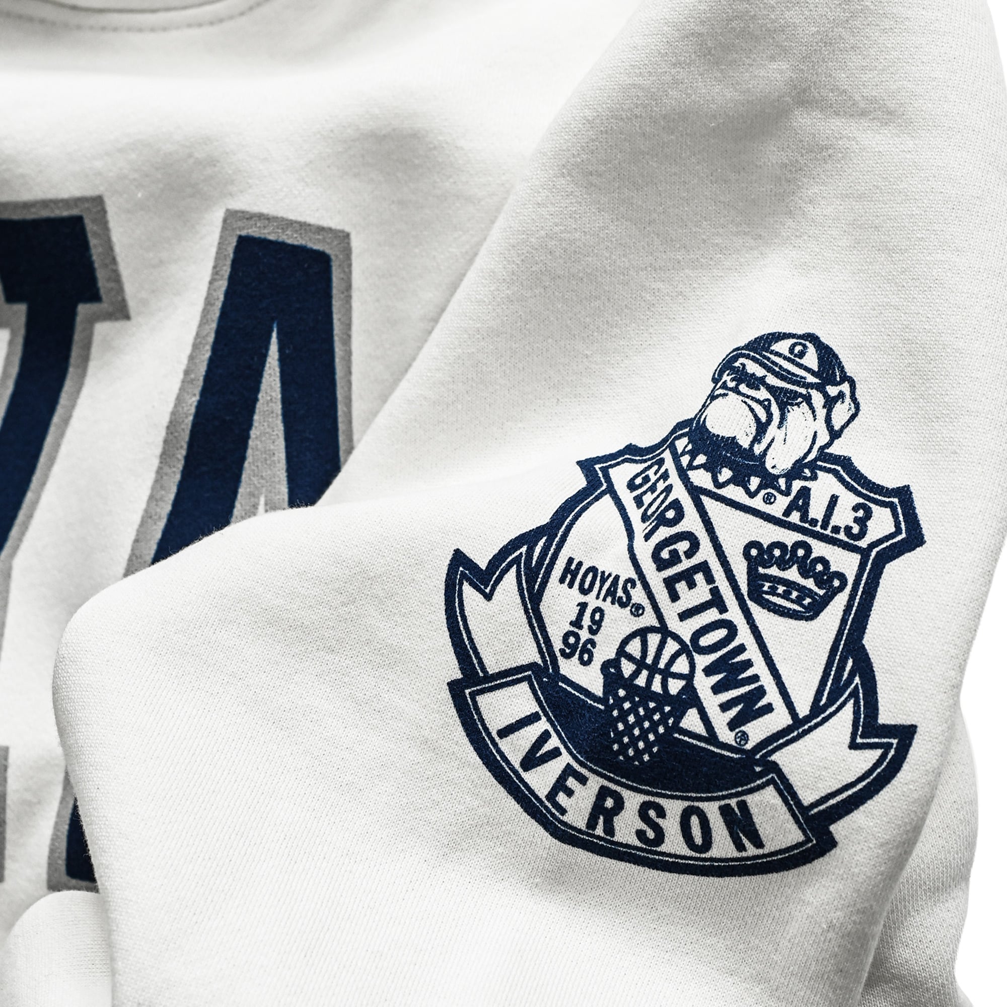 Sweat à capuche unisexe blanc épais Roots of Fight x Georgetown Hoyas Allen Iverson