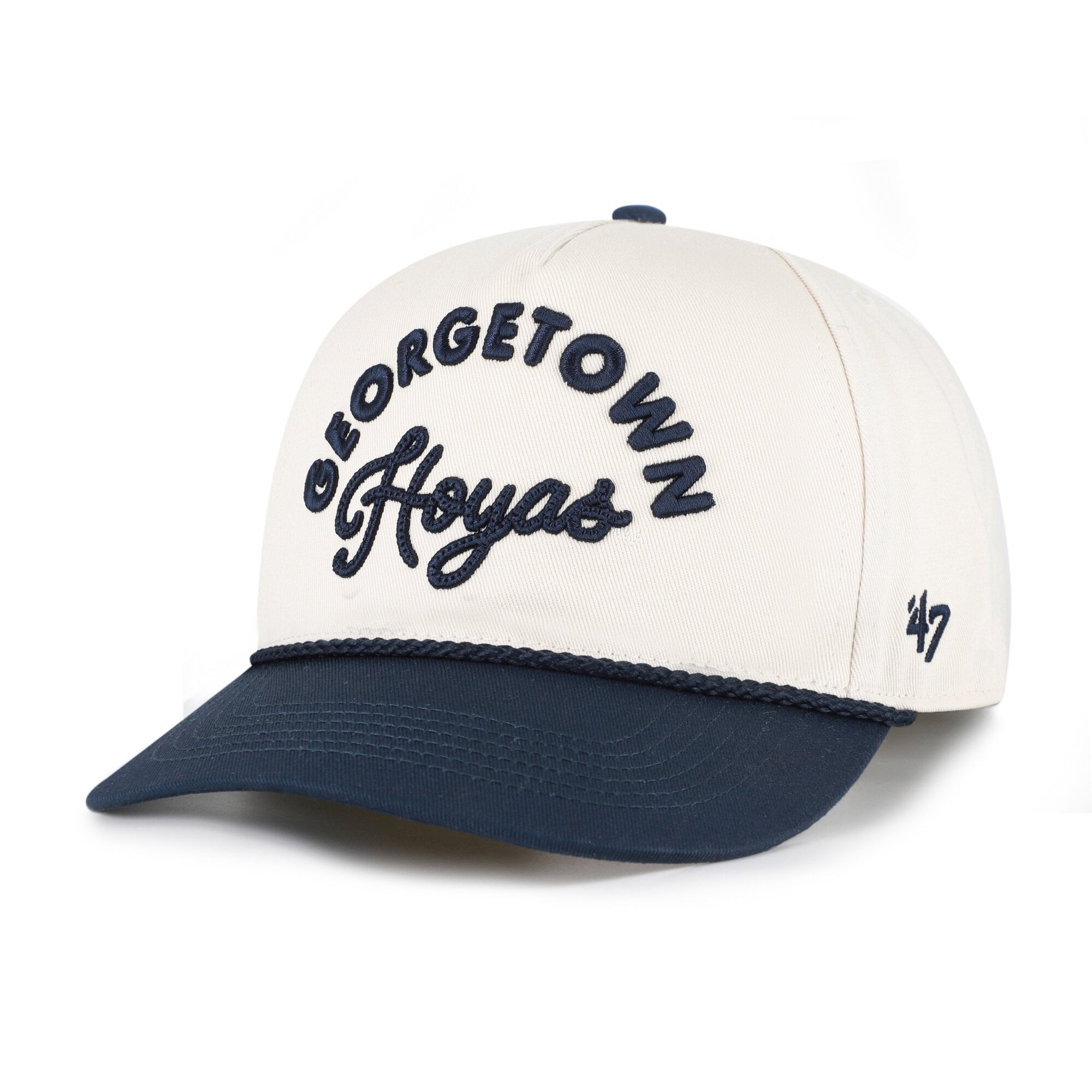 Women's '47 Cream/Navy Georgetown Hoyas Rope Script Hitch Adjustable Hat