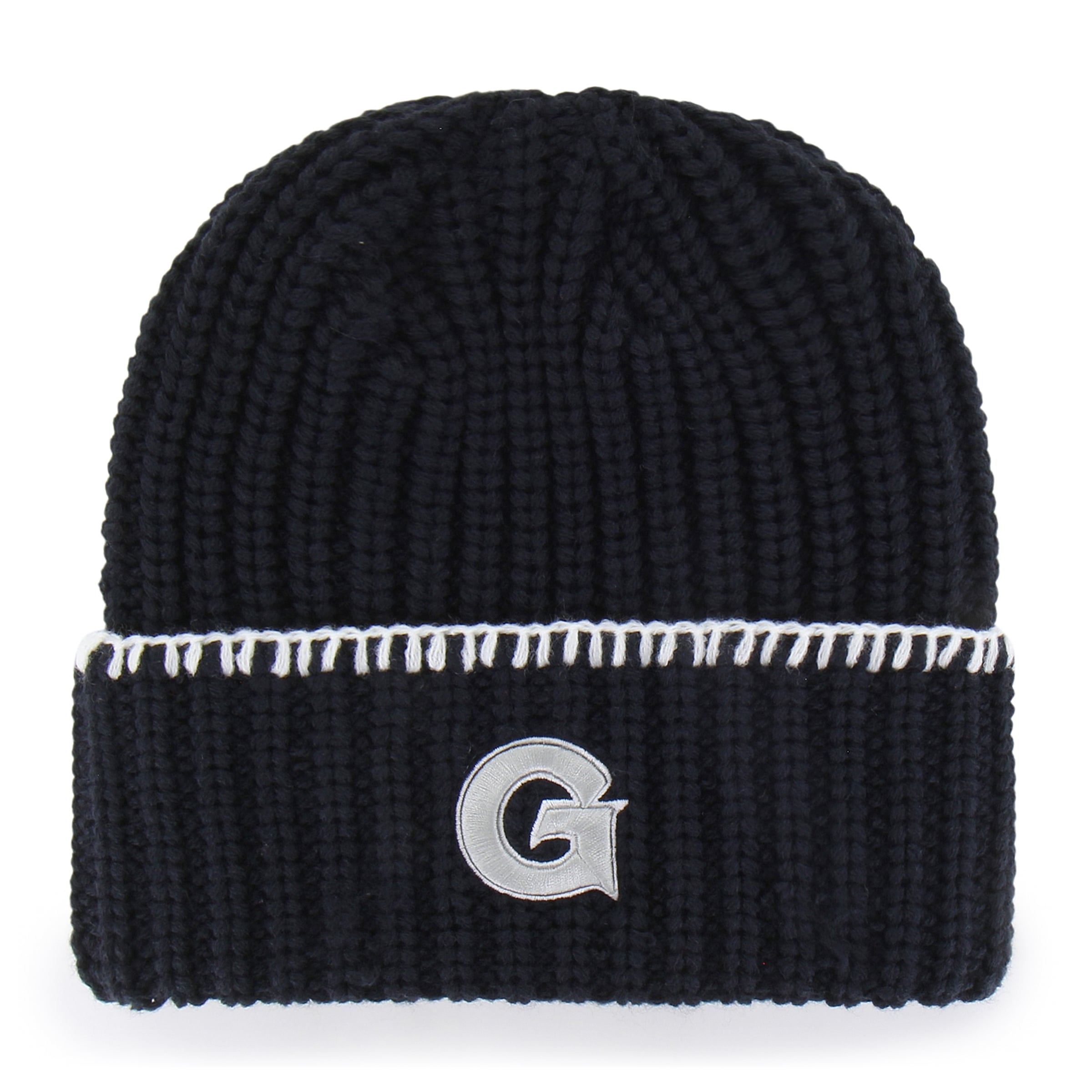 Bonnet à revers en maille point de couverture Georgetown Hoyas, bleu marine, modèle 47, pour femme