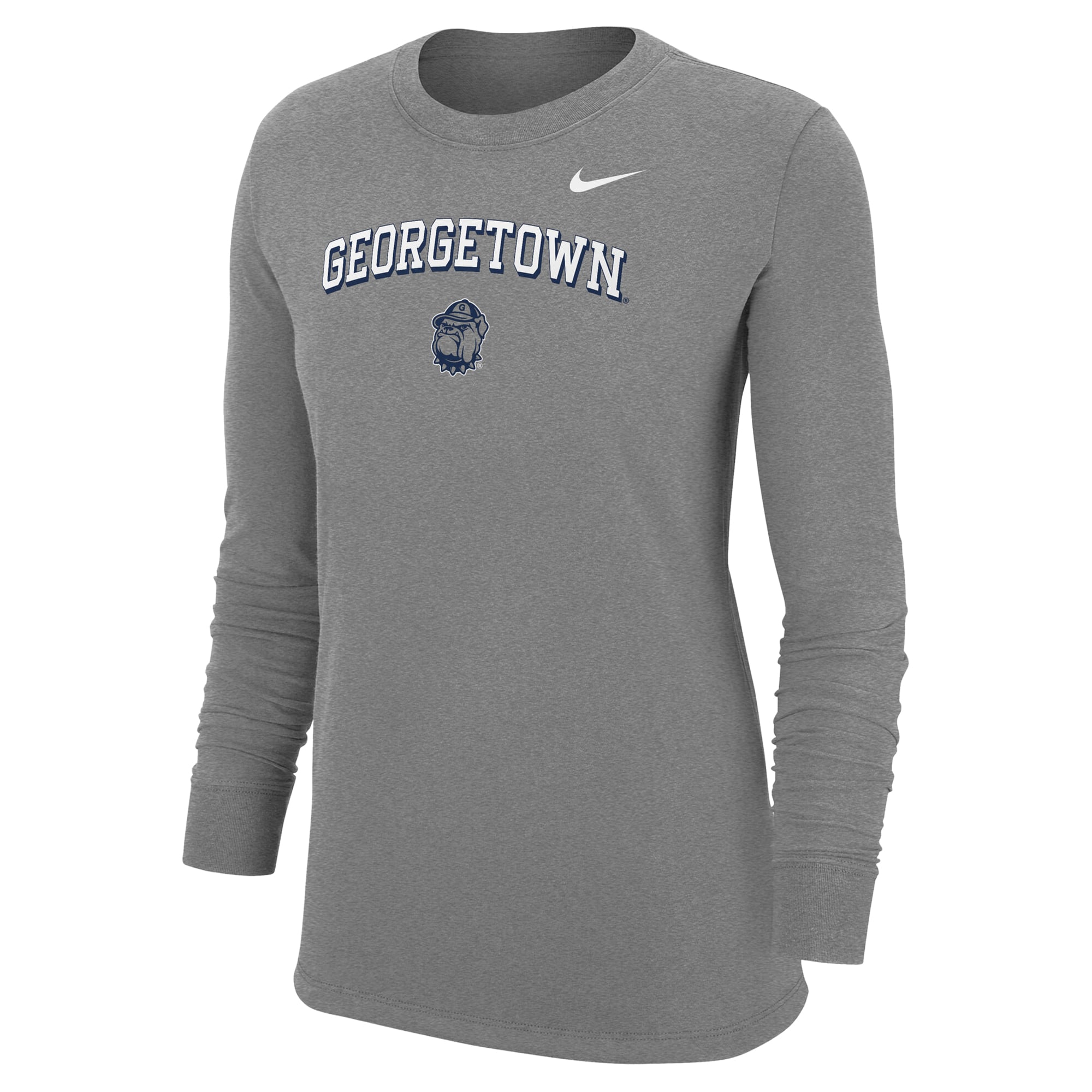 Women's Nike Heather Gray Georgetown Hoyas Core Long Sleeve T-Shirt
