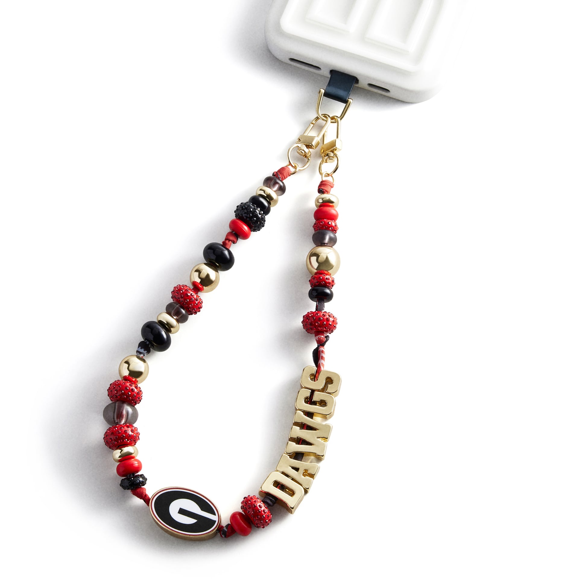 BaubleBar Georgia Bulldogs Beaded Phone Strap