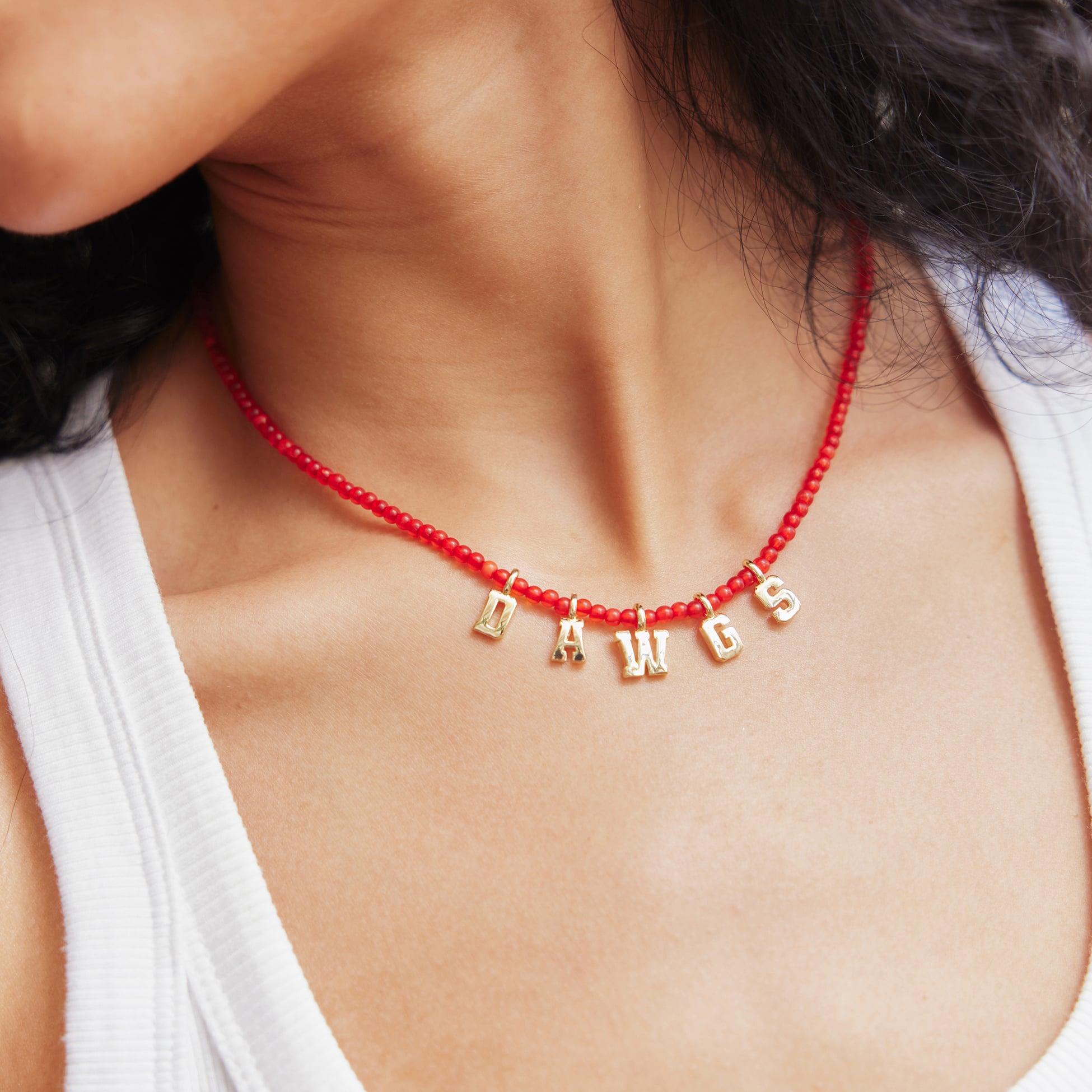 BaubleBar Georgia Bulldogs Delicate Beaded Slogan Necklace
