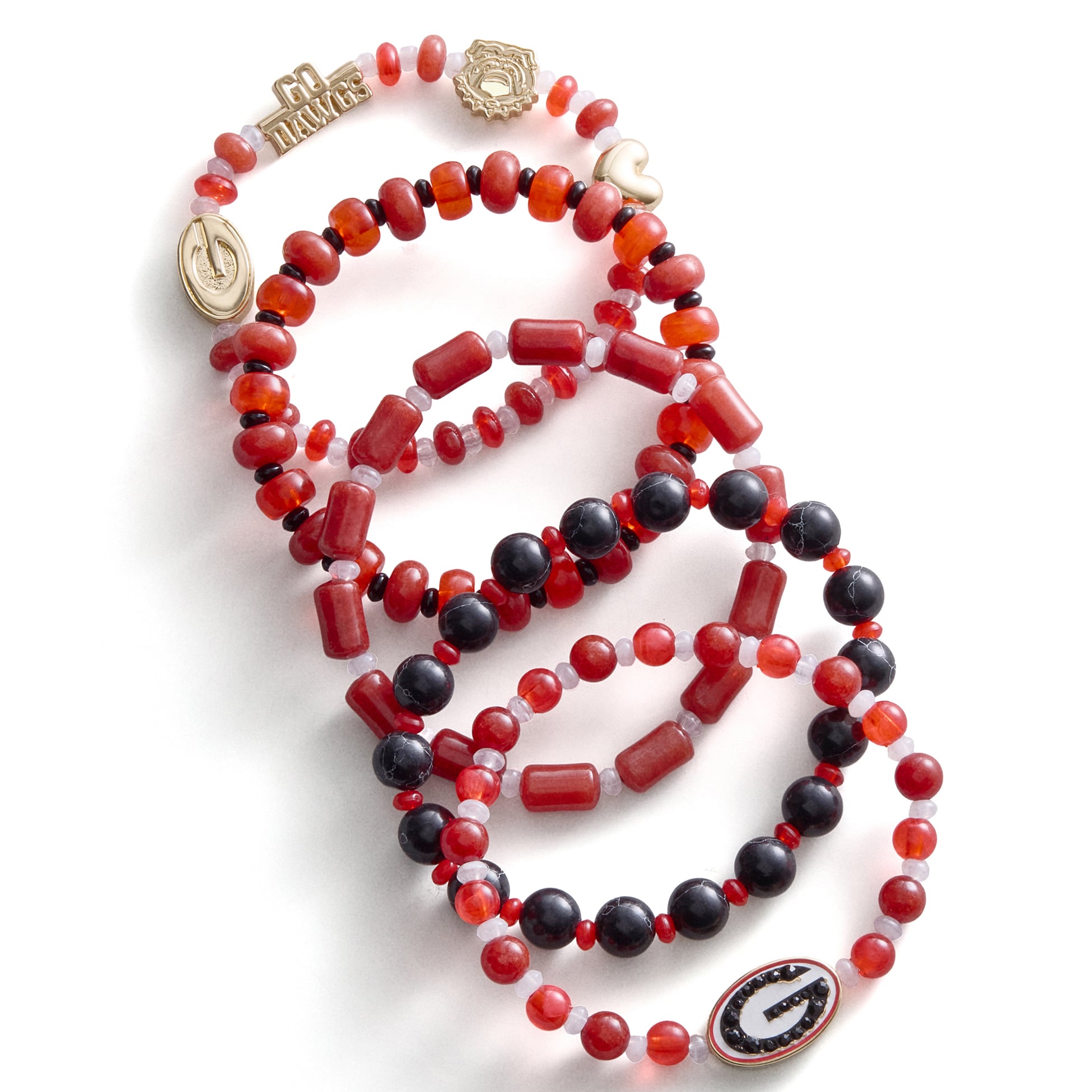 BaubleBar Georgia Bulldogs Five-Piece Bracelet Set