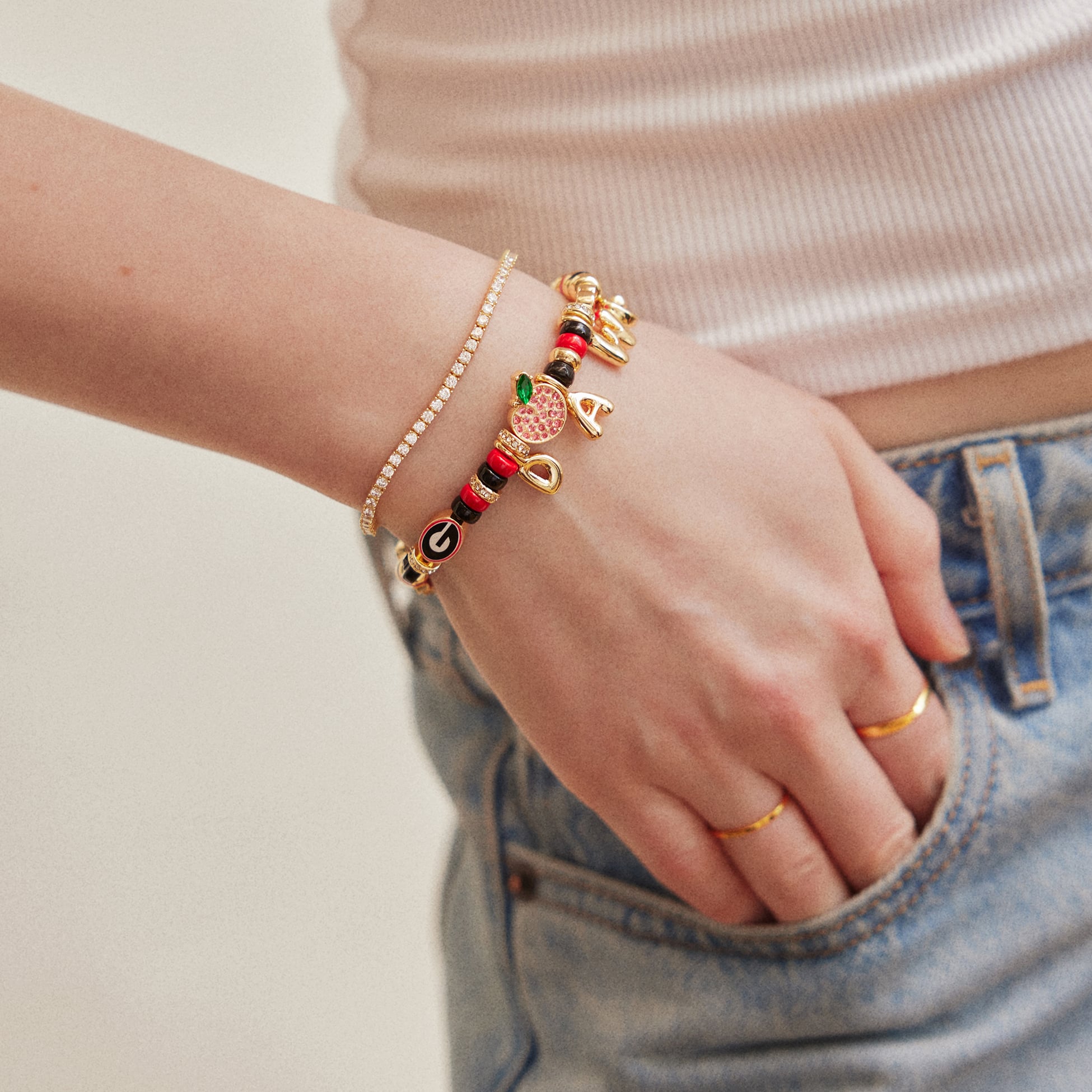 Bracelet BaubleBar à slogan avec motif des Georgia Bulldogs