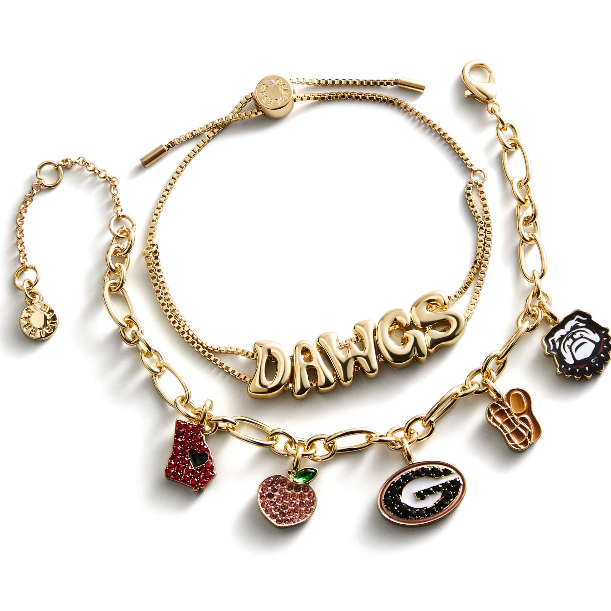 BaubleBar Georgia Bulldogs Two-Piece Delicate Charm & Slogan Bracelet Set