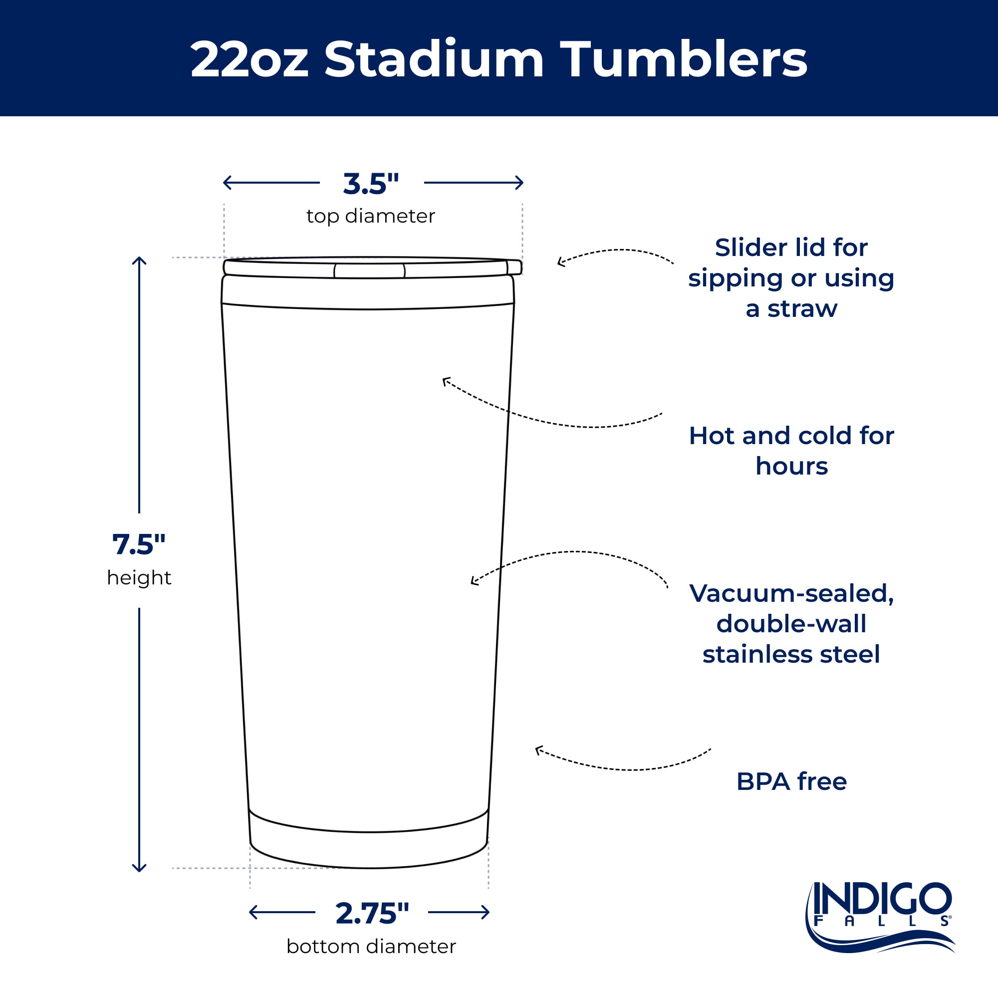 Georgia Bulldogs 22oz. Stadium Tumbler