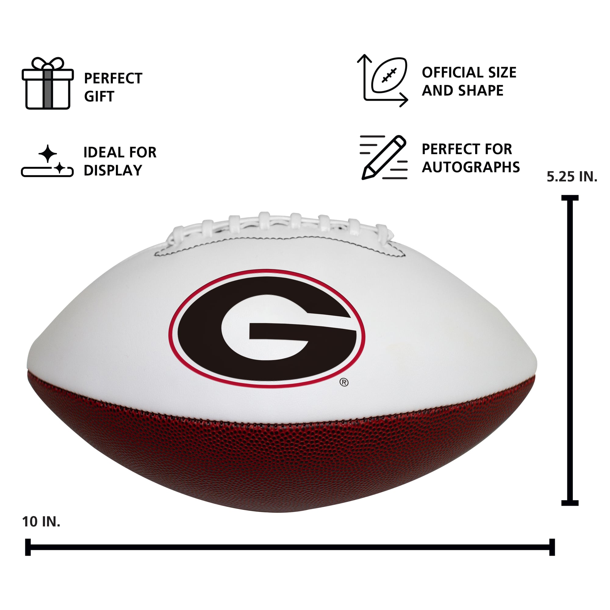 Georgia Bulldogs Official Size Logo Autograph Football