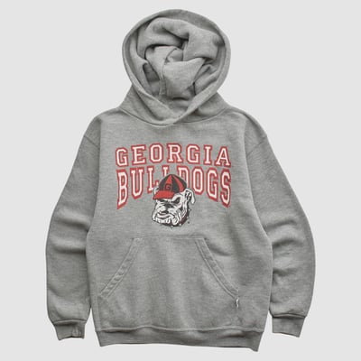 Georgia Bulldogs Russell 90s Hooded Pullover Sweatshirt - Gray - Yth S by Fanatics Real Vintage