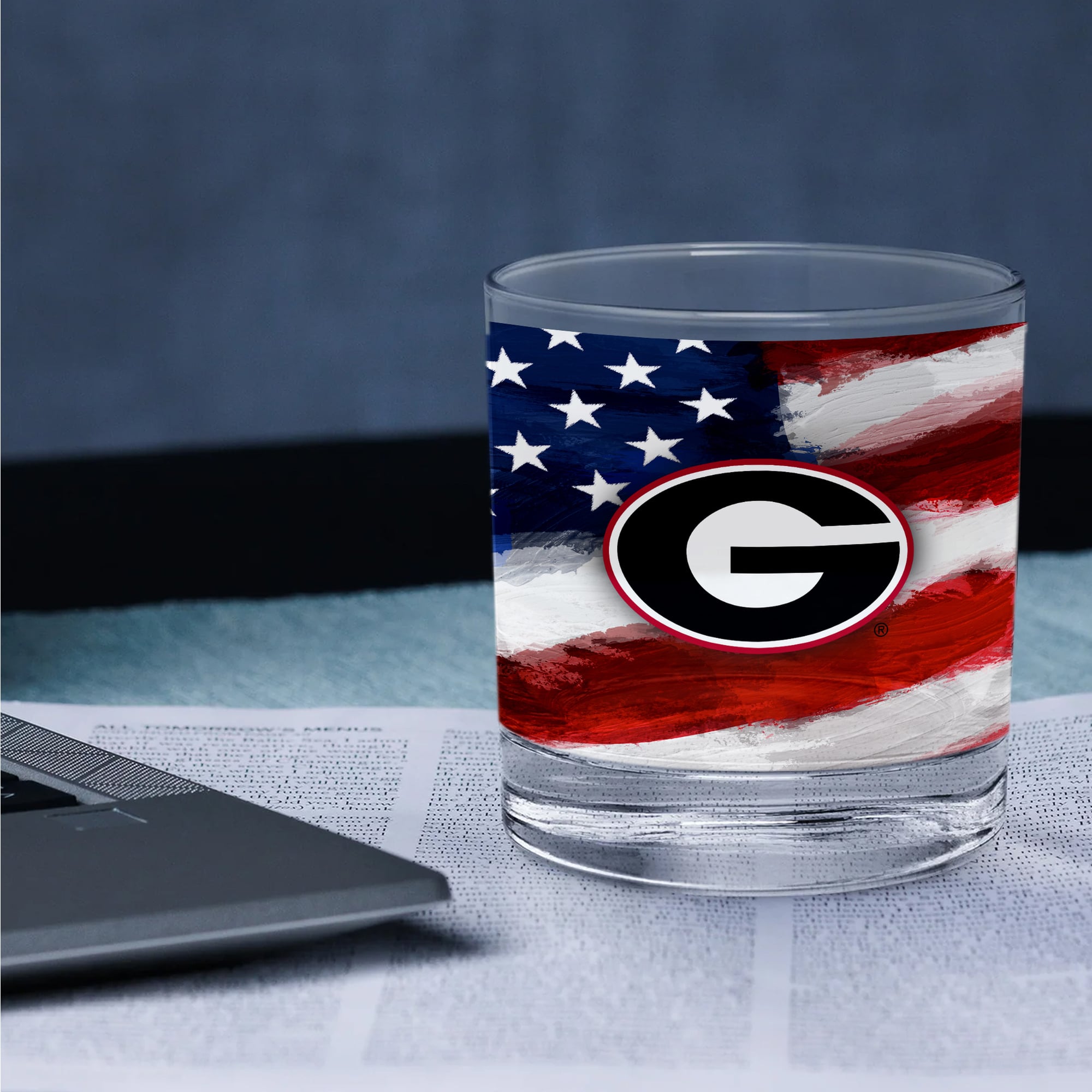 Georgia Bulldogs Two-Pack 14oz. Americana Rocks Glass Set