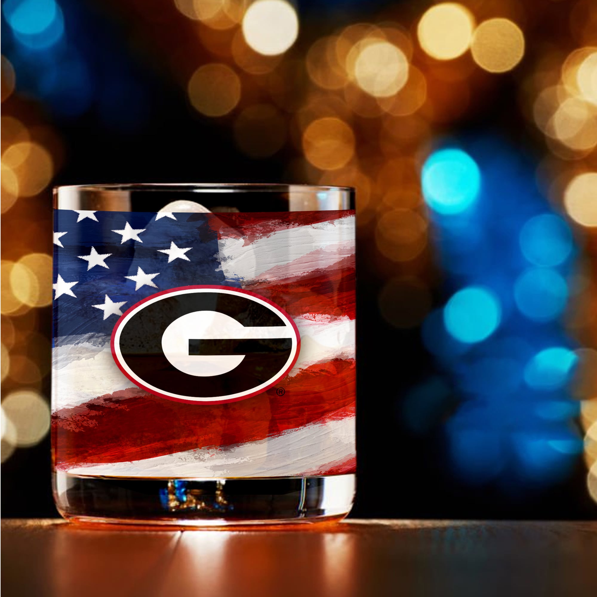 Georgia Bulldogs Two-Pack 14oz. Americana Rocks Glass Set