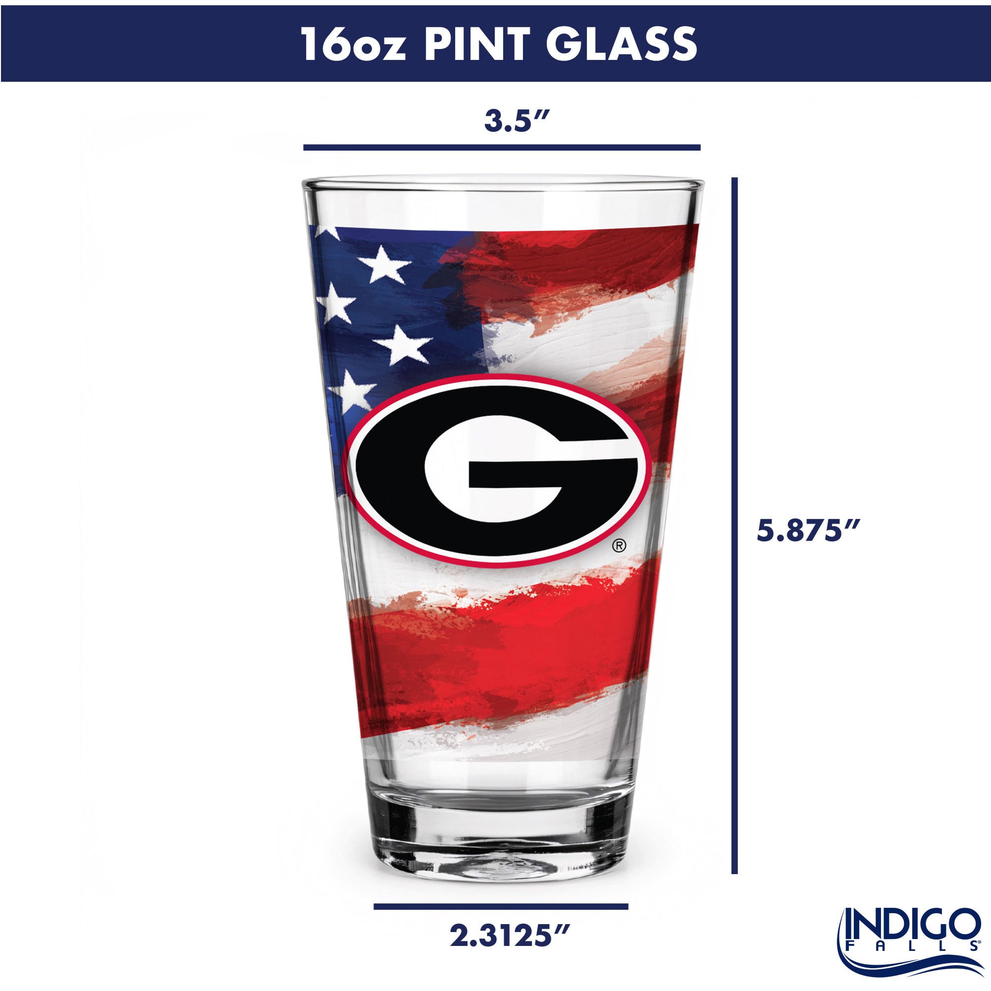 Georgia Bulldogs Two-Pack 16oz. Americana Pint Glass Set