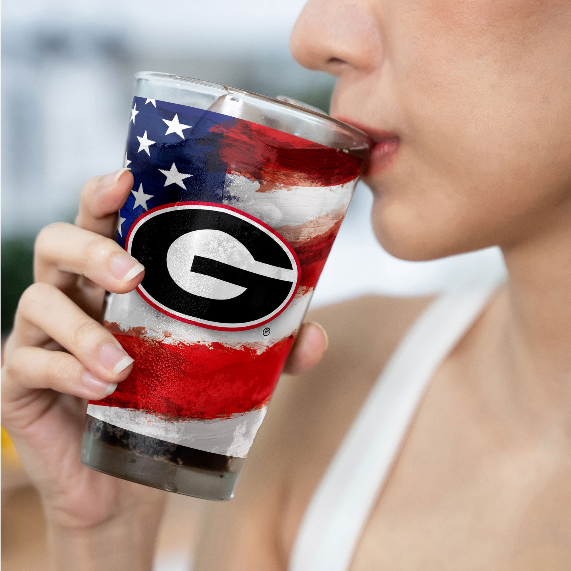 Georgia Bulldogs Two-Pack 16oz. Americana Pint Glass Set