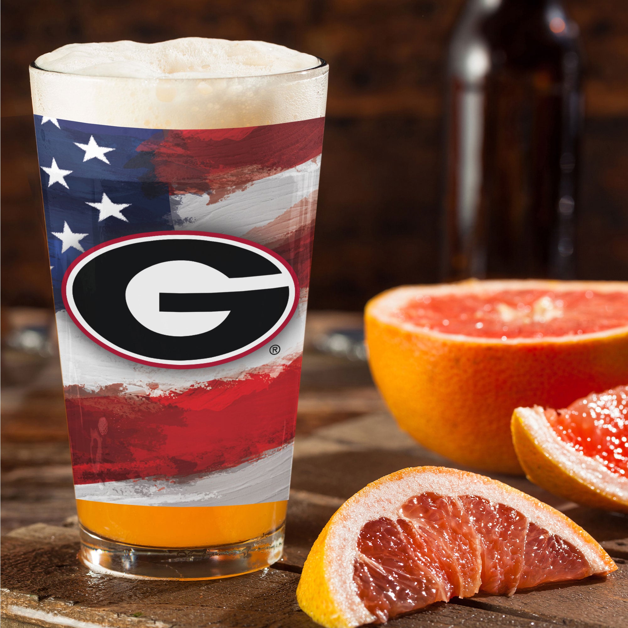 Georgia Bulldogs Two-Pack 16oz. Americana Pint Glass Set