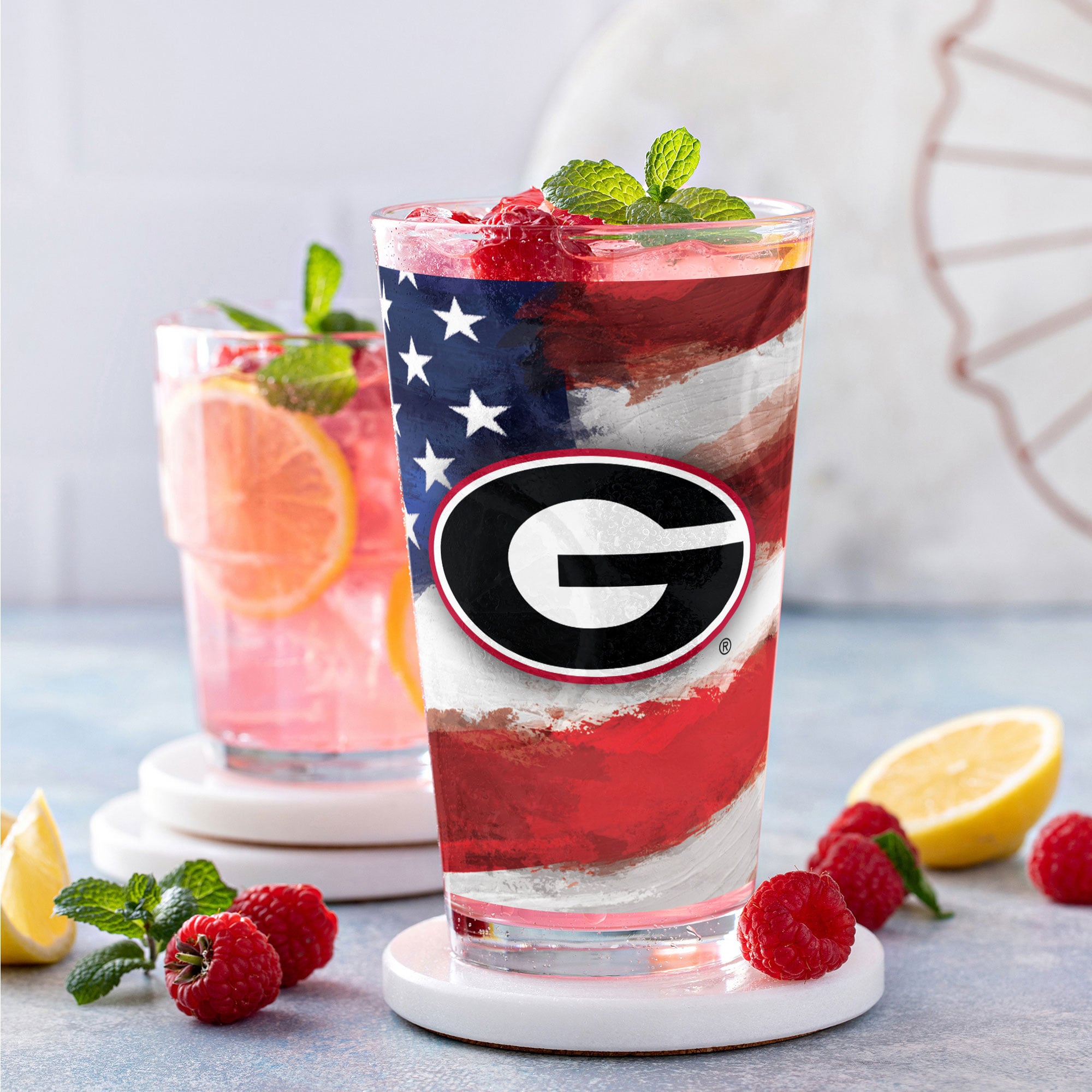 Georgia Bulldogs Two-Pack 16oz. Americana Pint Glass Set
