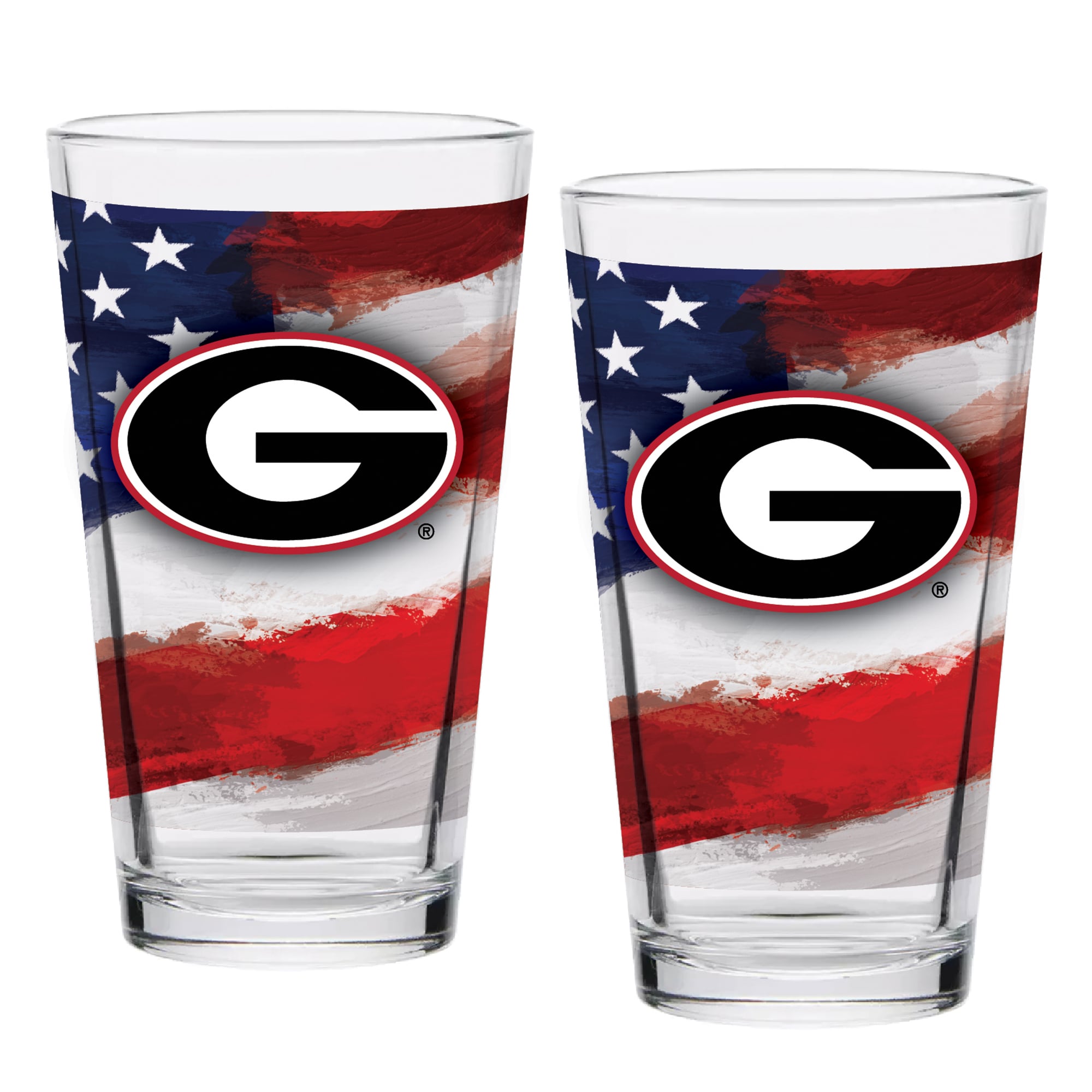 Georgia Bulldogs  Two-Pack 16oz. Americana Pint Glass Set