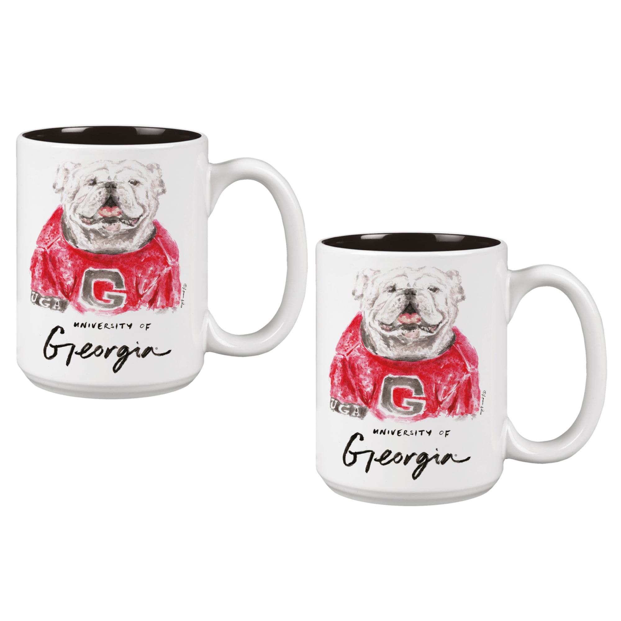 Ensemble de deux tasses de 44 cl (15 oz) à l'effigie de la mascotte Laura Wilcox des Georgia Bulldogs
