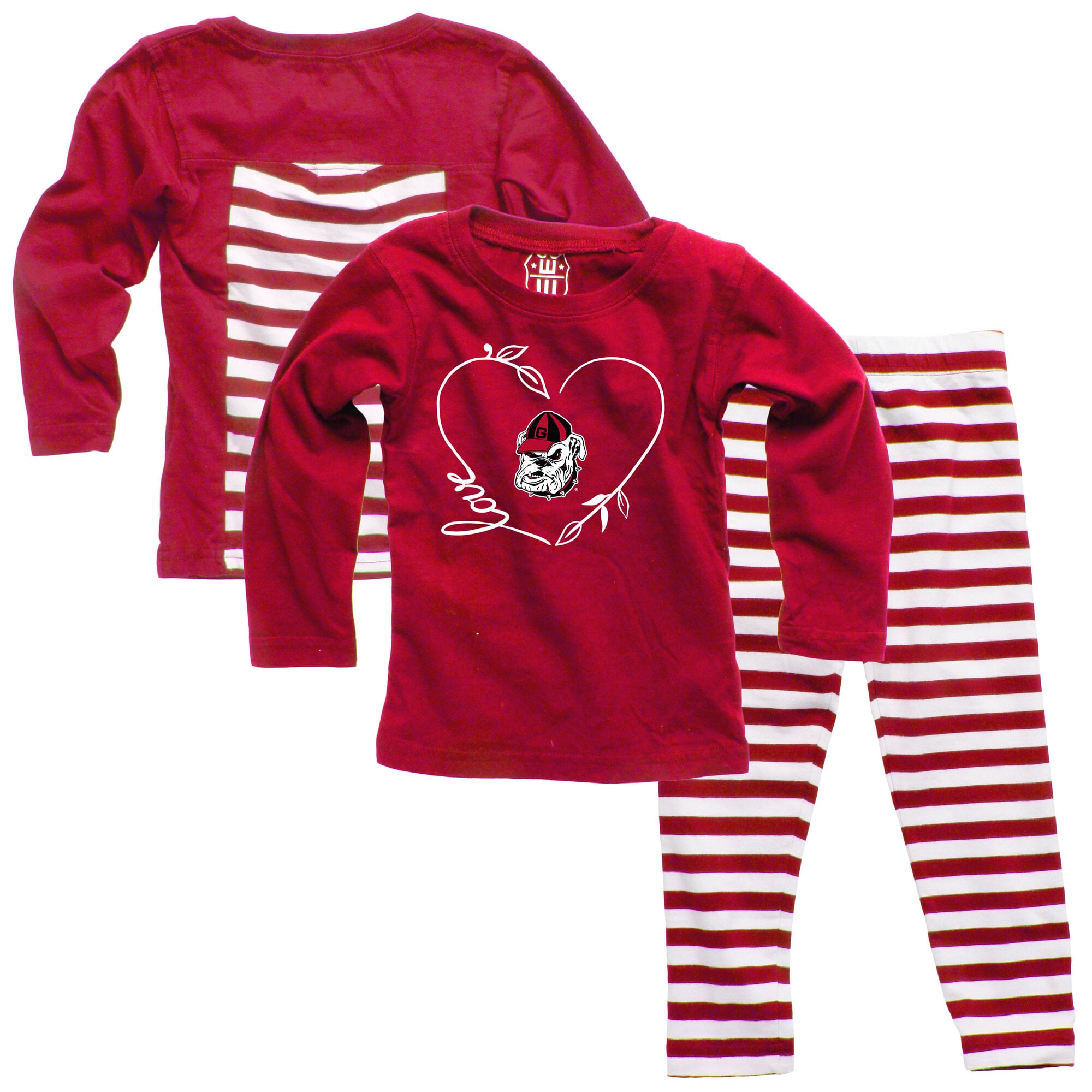 Ensemble haut à manches longues et pantalon Wes & Willy rouge Georgia Bulldogs pour bébé fille
