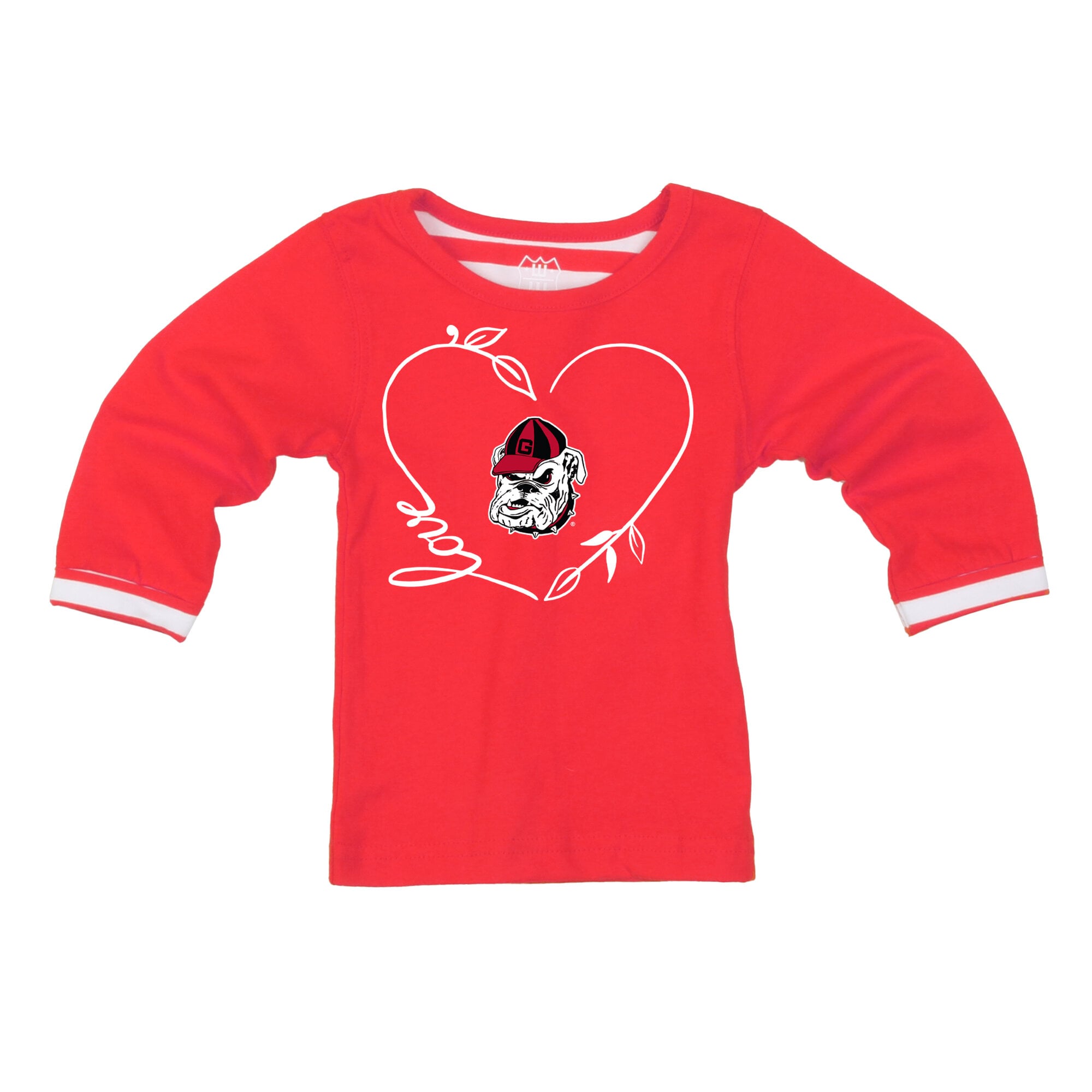 Ensemble 2 pièces pour petites filles Wes & Willy, motif Georgia Bulldogs rouges : haut à manches longues et pantalon.