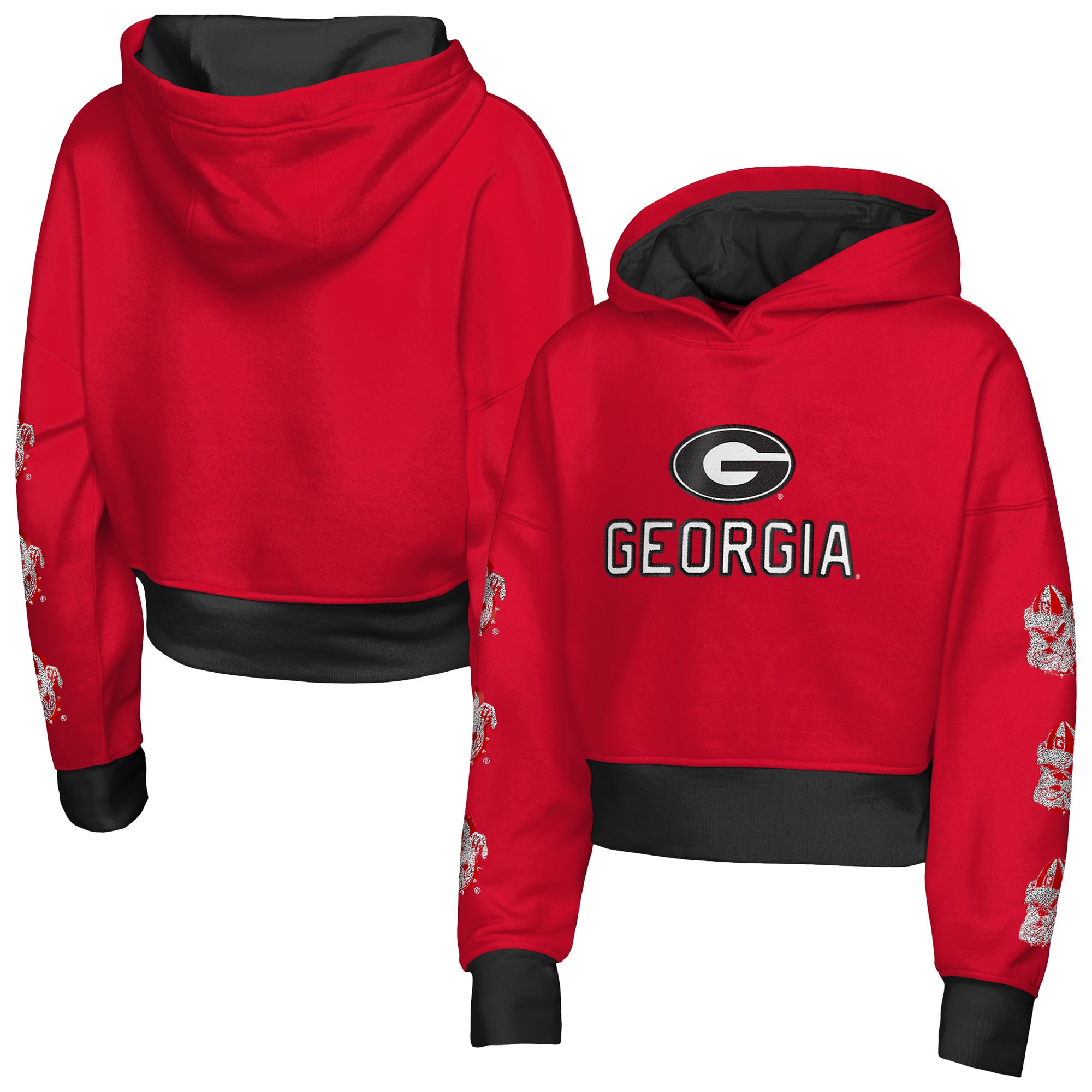 Girls Youth Outerstuff Red Georgia Bulldogs Fair Catch Poly Fleece Hoodie