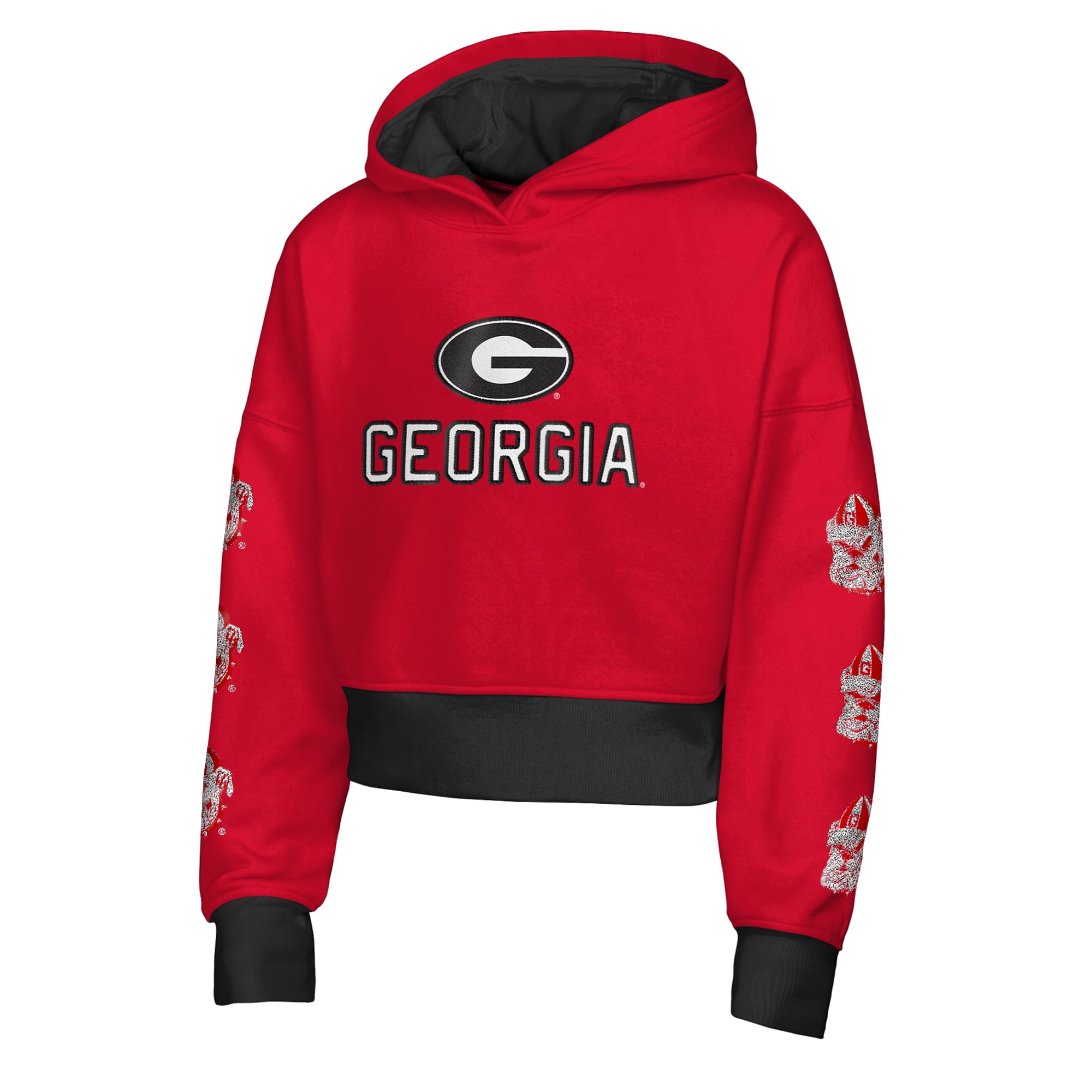 Girls Youth Outerstuff Red Georgia Bulldogs Fair Catch Poly Fleece Hoodie