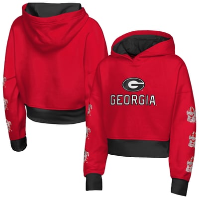 Georgia Bulldogs Outerstuff Girls Youth Fair Catch Poly Fleece Hoodie - Red