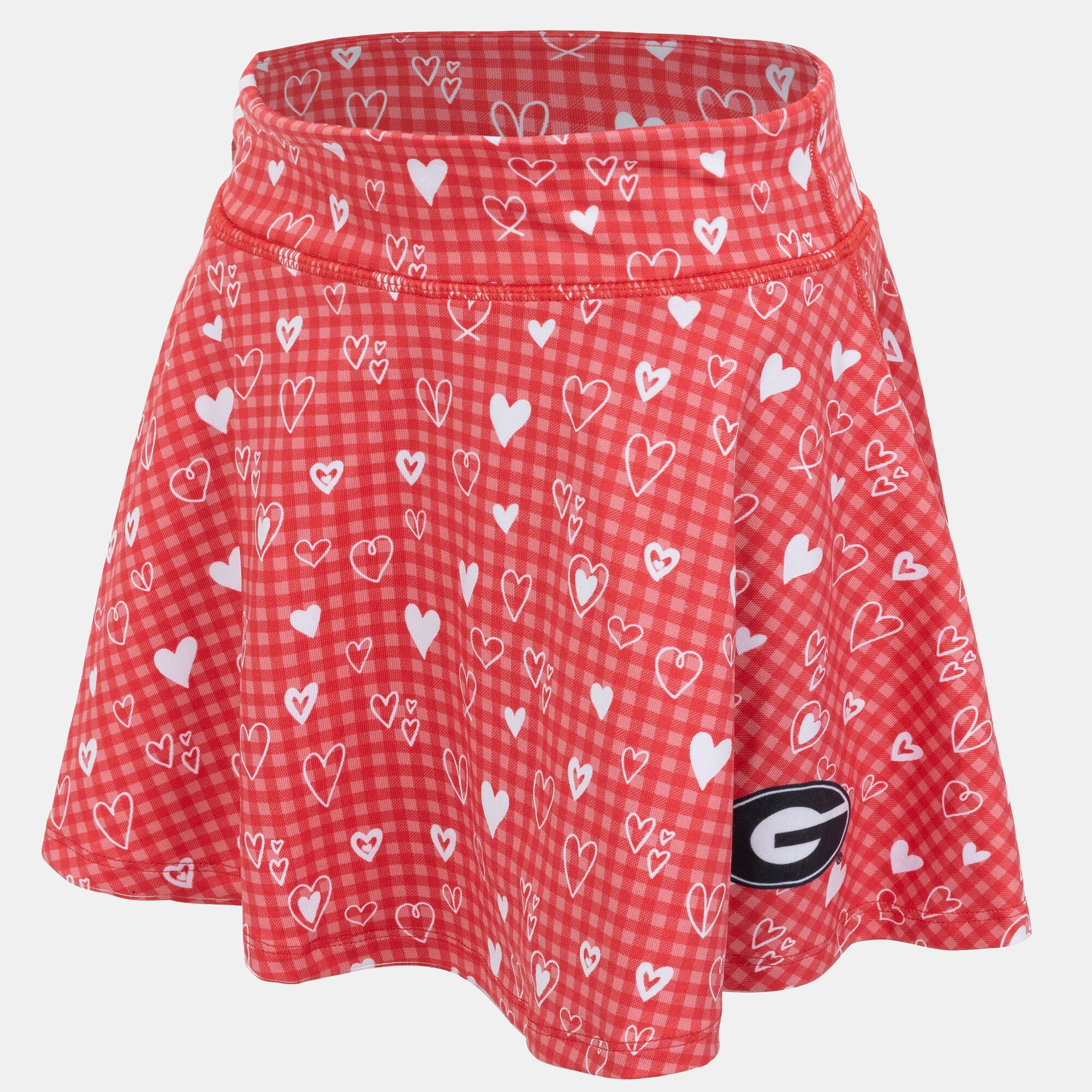 Jupe-short fluide ZooZatz rouge Georgia Bulldogs à motif cœur pour filles
