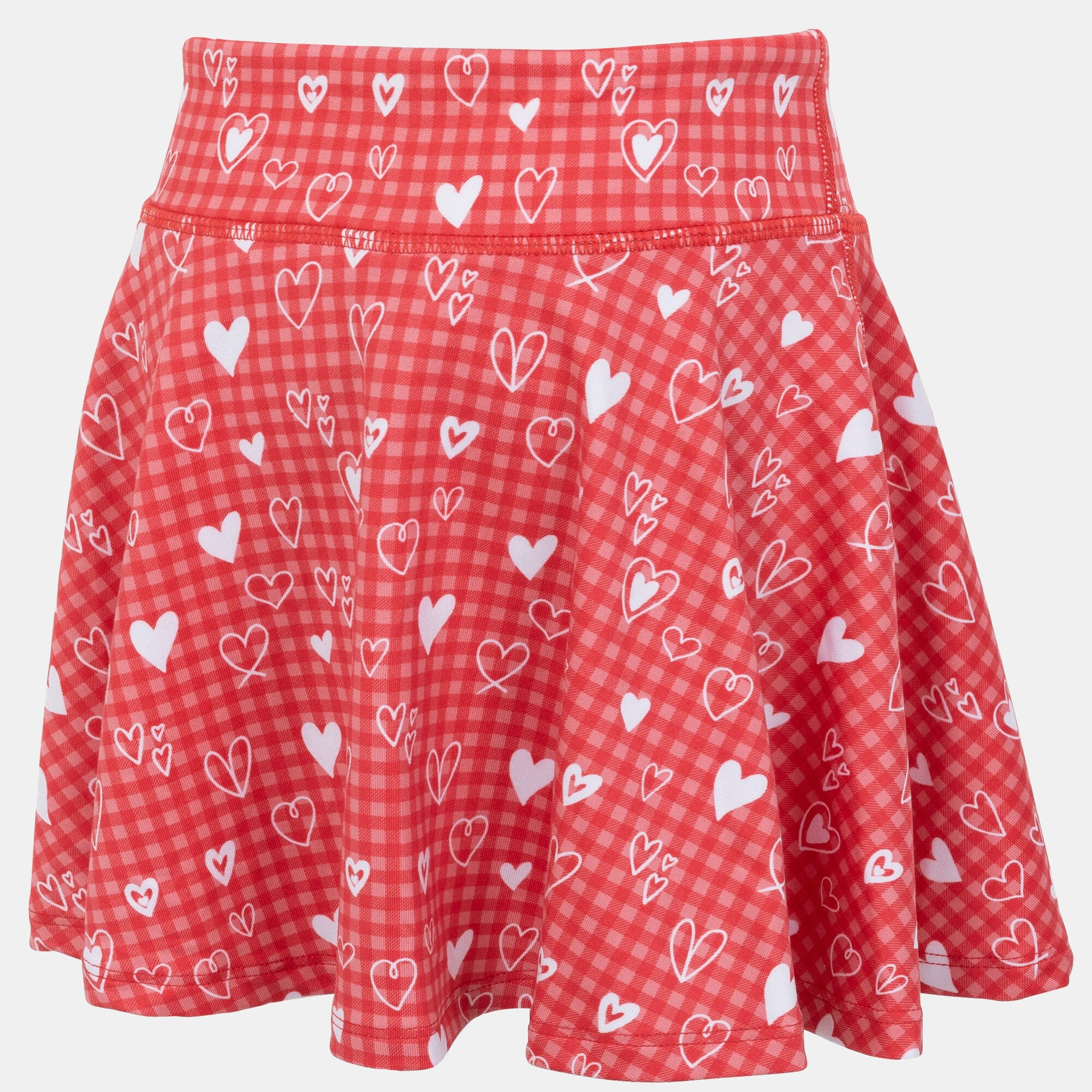Jupe-short fluide ZooZatz rouge Georgia Bulldogs à motif cœur pour filles