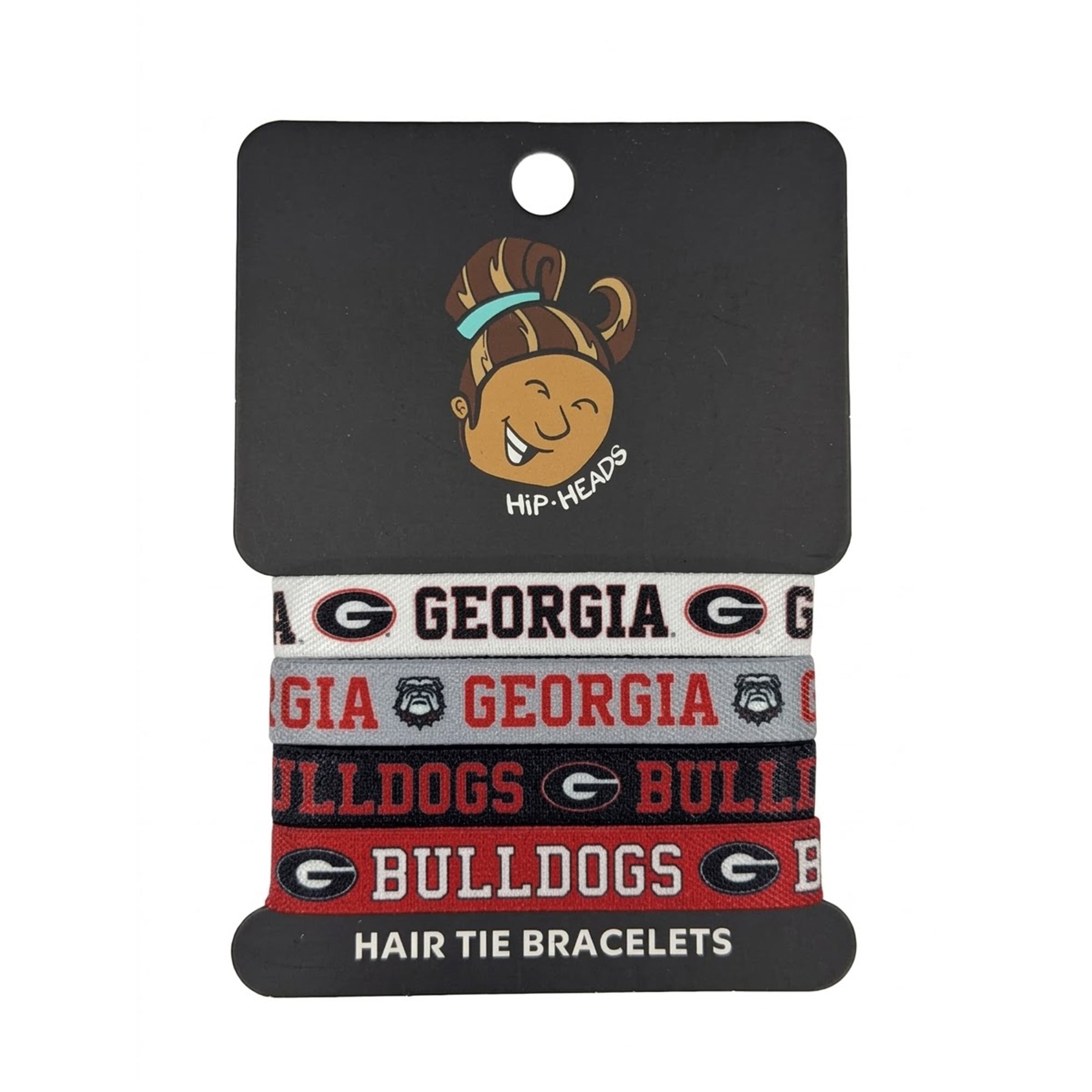 Bracelets élastiques à cheveux Hip Heads Georgia Bulldogs (lot de quatre)