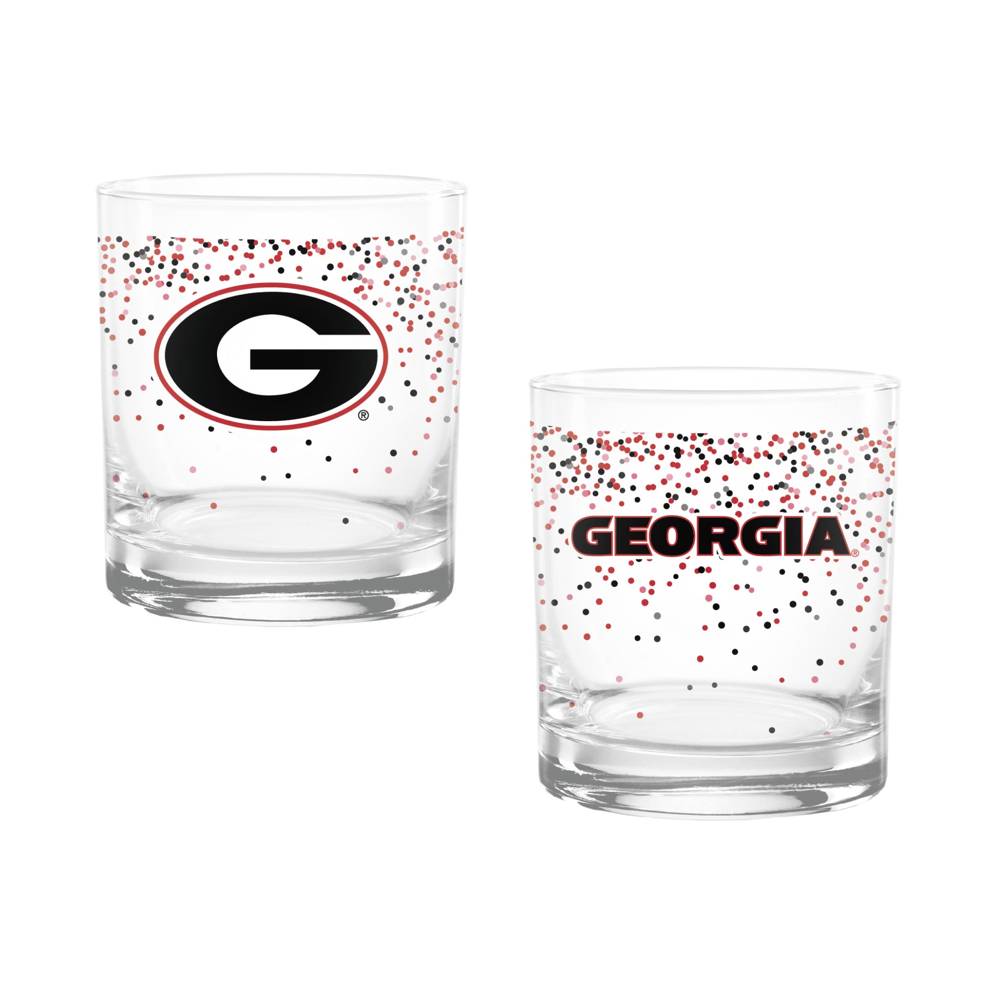 Ensemble de 2 verres à whisky Confetti Indigo Falls Georgia Bulldogs