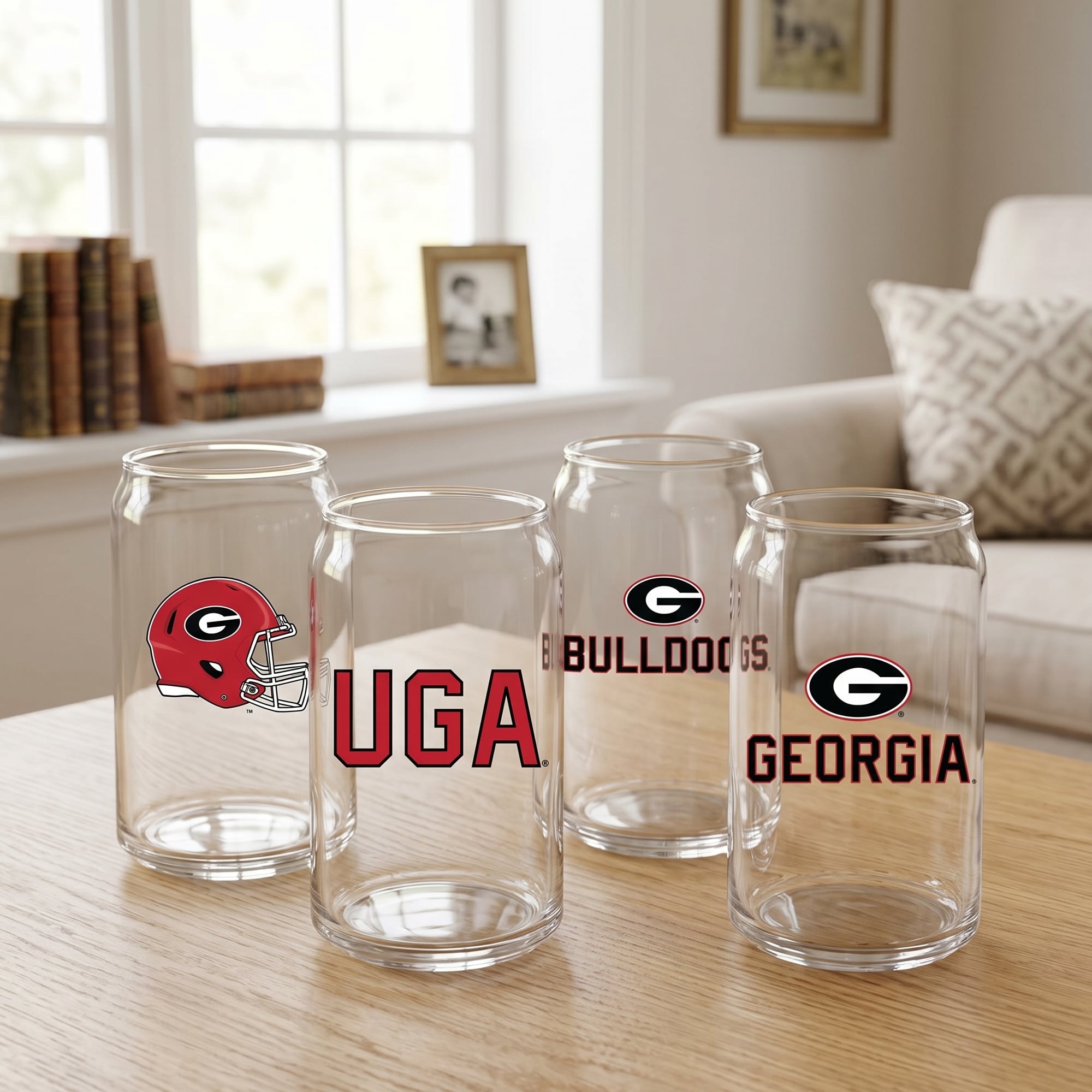 Ensemble de 4 canettes en verre de collection Indigo Falls Georgia Bulldogs