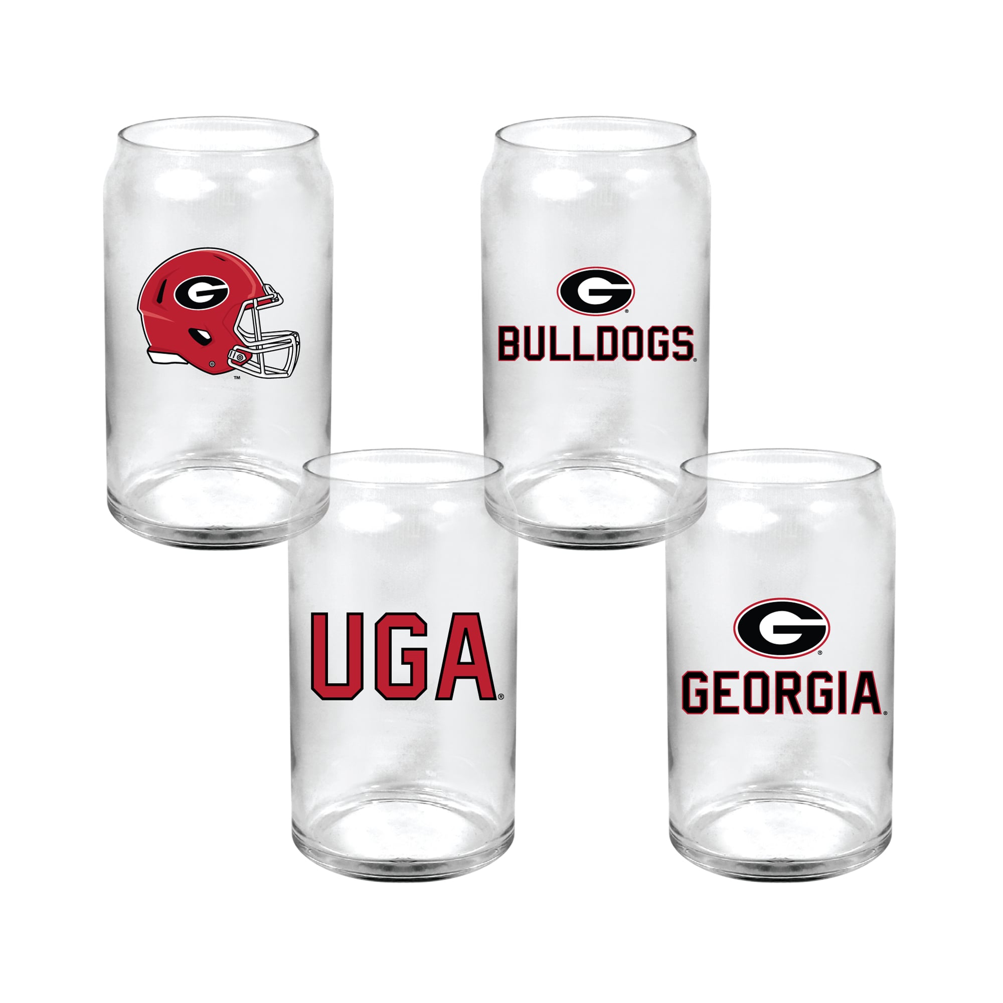 Ensemble de 4 canettes en verre de collection Indigo Falls Georgia Bulldogs