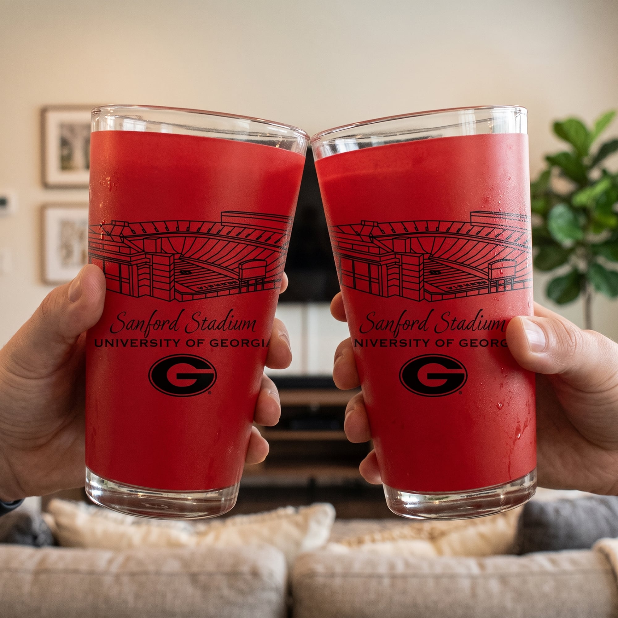 Lot de 2 verres à bière Indigo Falls Georgia Bulldogs Core Stadium