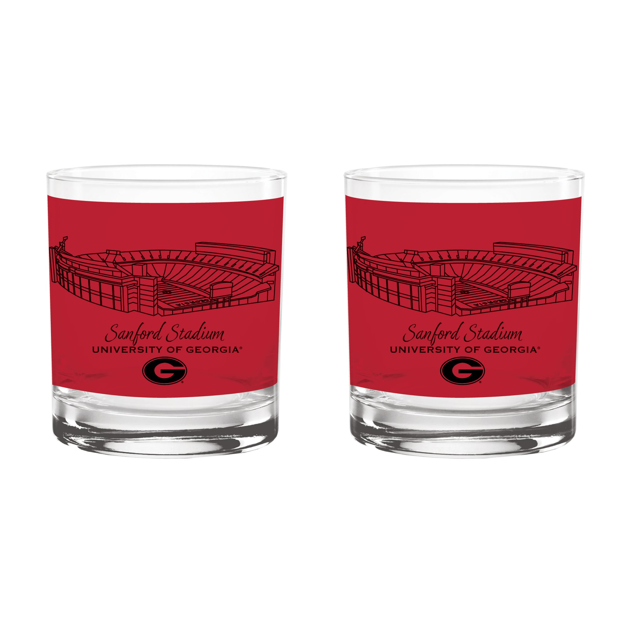 Pack de 2 verres à whisky Indigo Falls Georgia Bulldogs Core Stadium