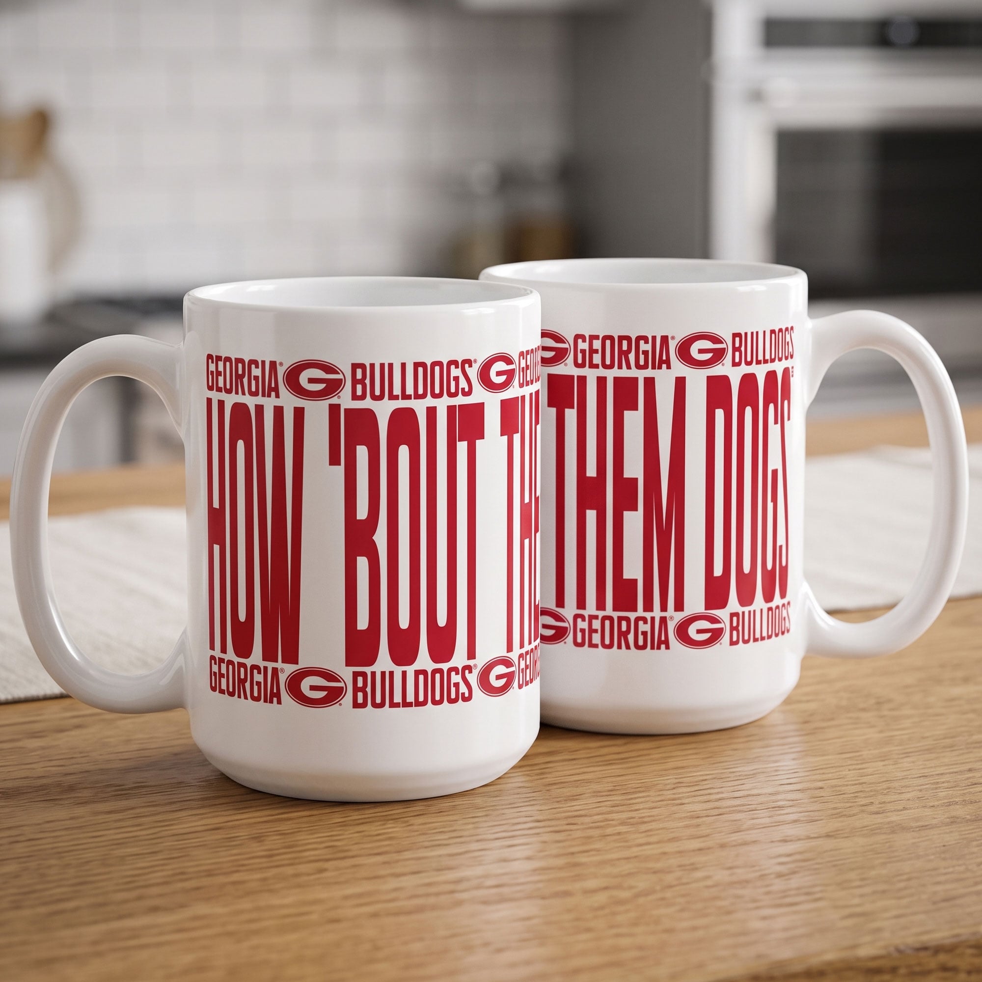 Mug surélevé Georgia Bulldogs d'Indigo Falls - Lot de 2