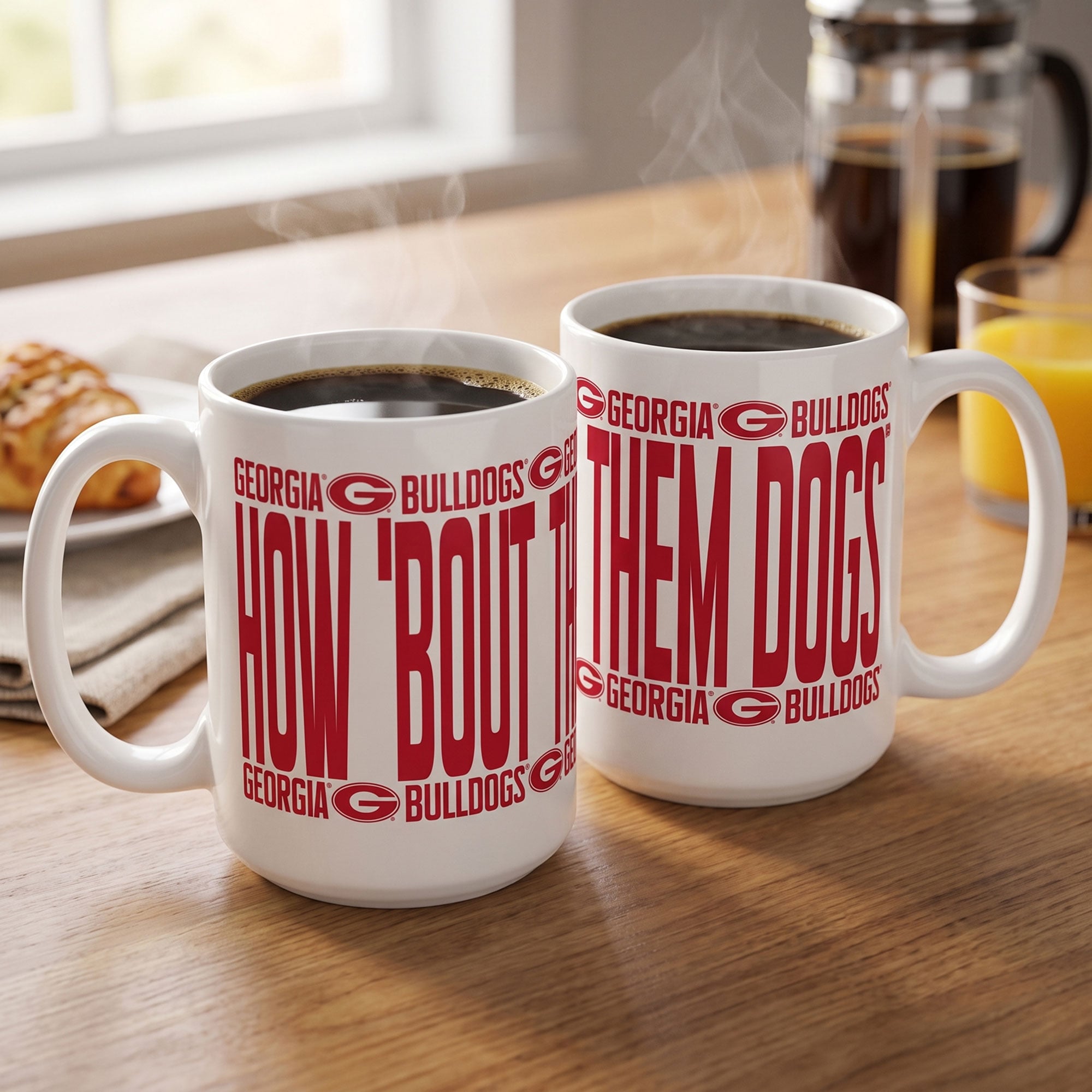 Mug surélevé Georgia Bulldogs d'Indigo Falls - Lot de 2