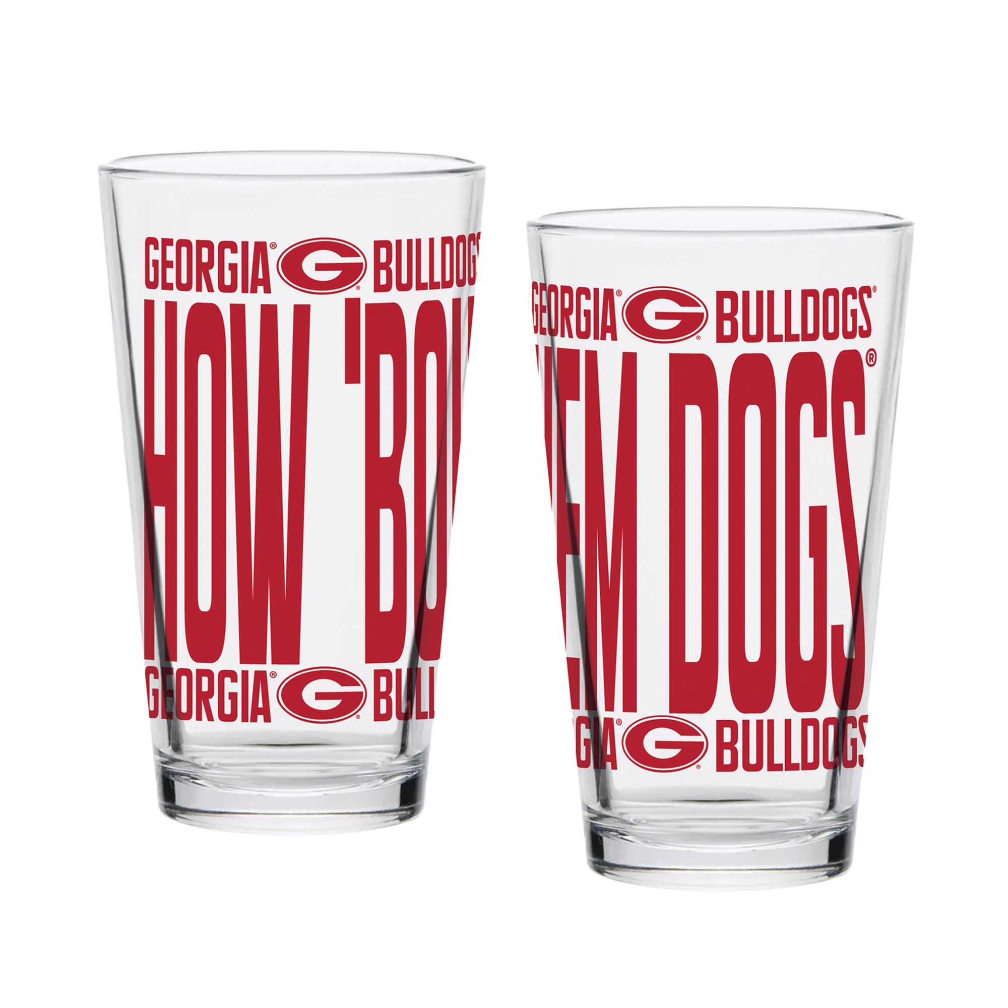 Ensemble de 2 verres à bière surélevés Indigo Falls Georgia Bulldogs
