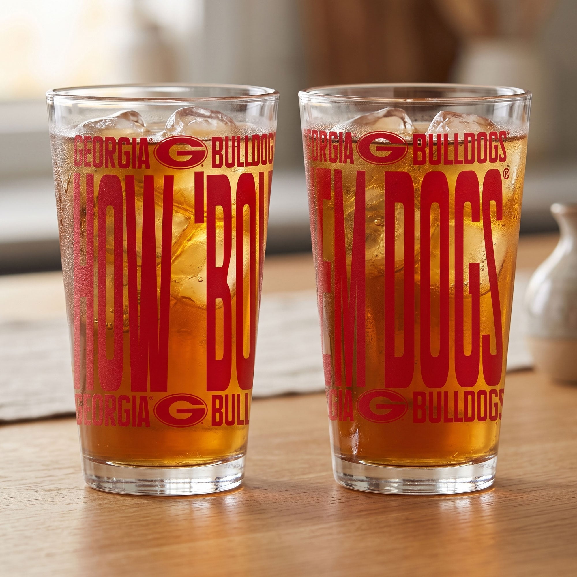 Ensemble de 2 verres à bière surélevés Indigo Falls Georgia Bulldogs