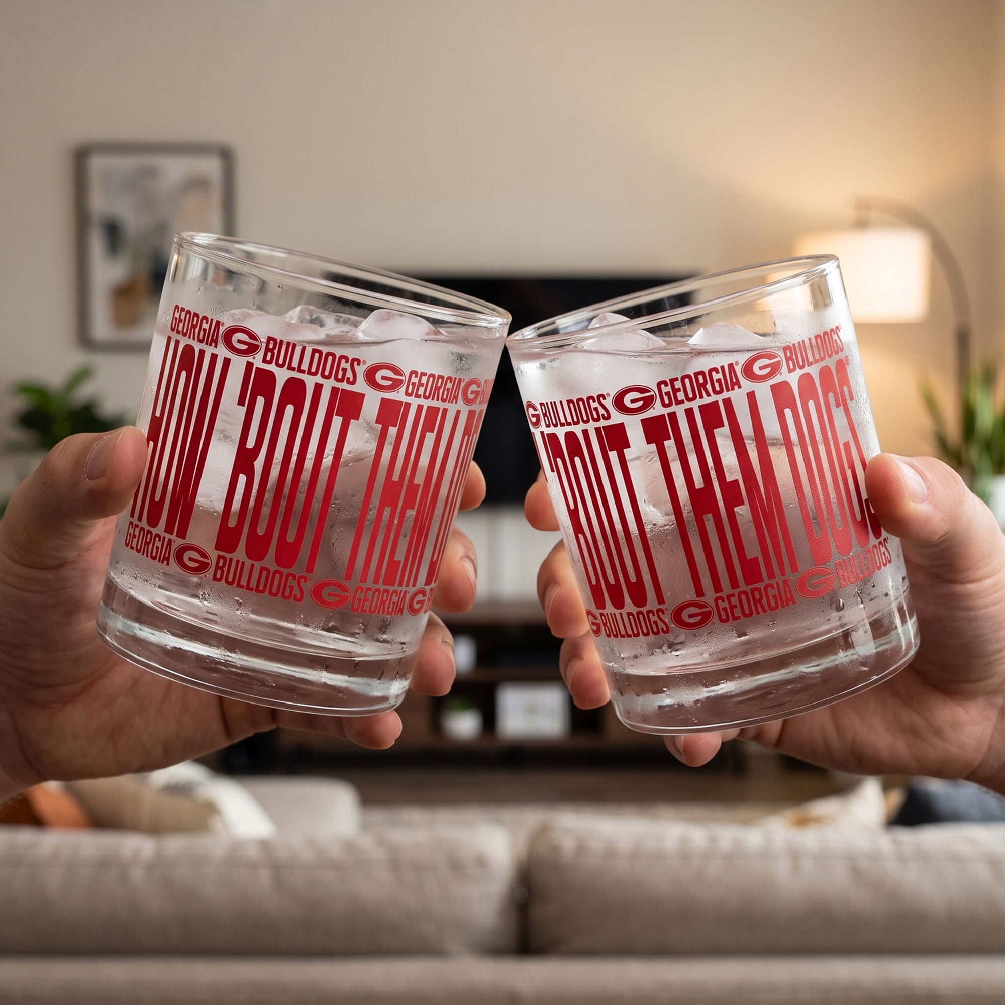 Verres à whisky surélevés Indigo Falls Georgia Bulldogs - Lot de 2