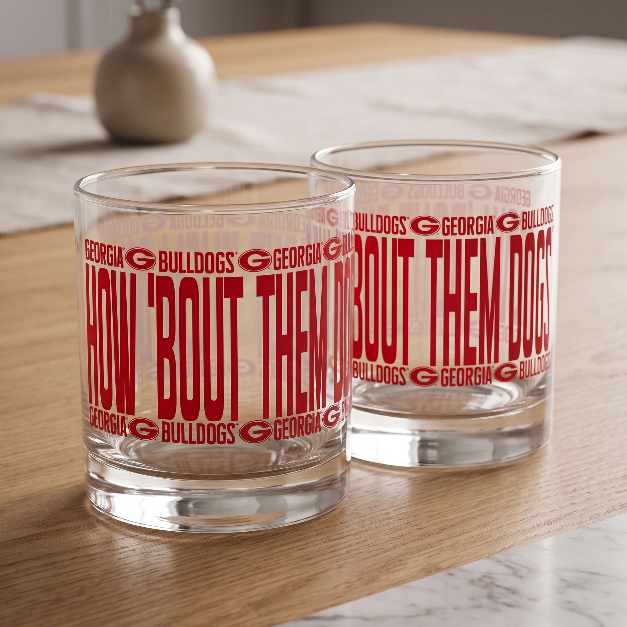 Verres à whisky surélevés Indigo Falls Georgia Bulldogs - Lot de 2