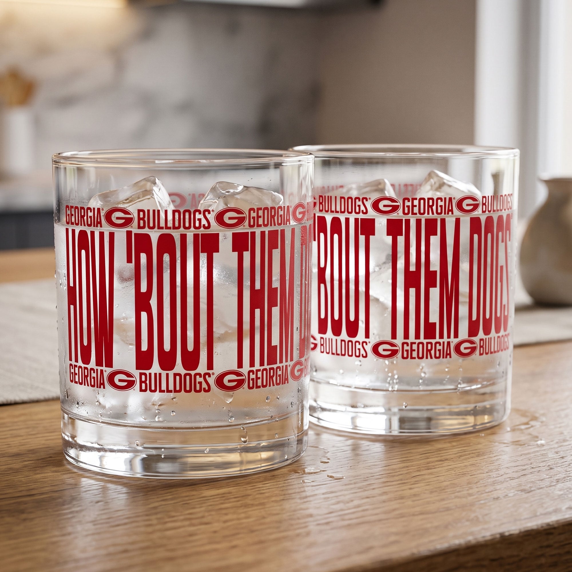 Verres à whisky surélevés Indigo Falls Georgia Bulldogs - Lot de 2