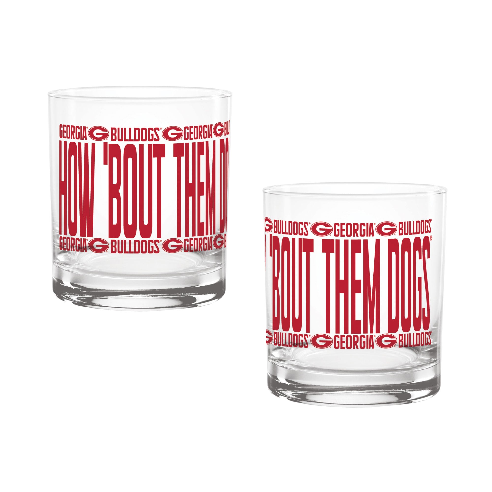 Verres à whisky surélevés Indigo Falls Georgia Bulldogs - Lot de 2