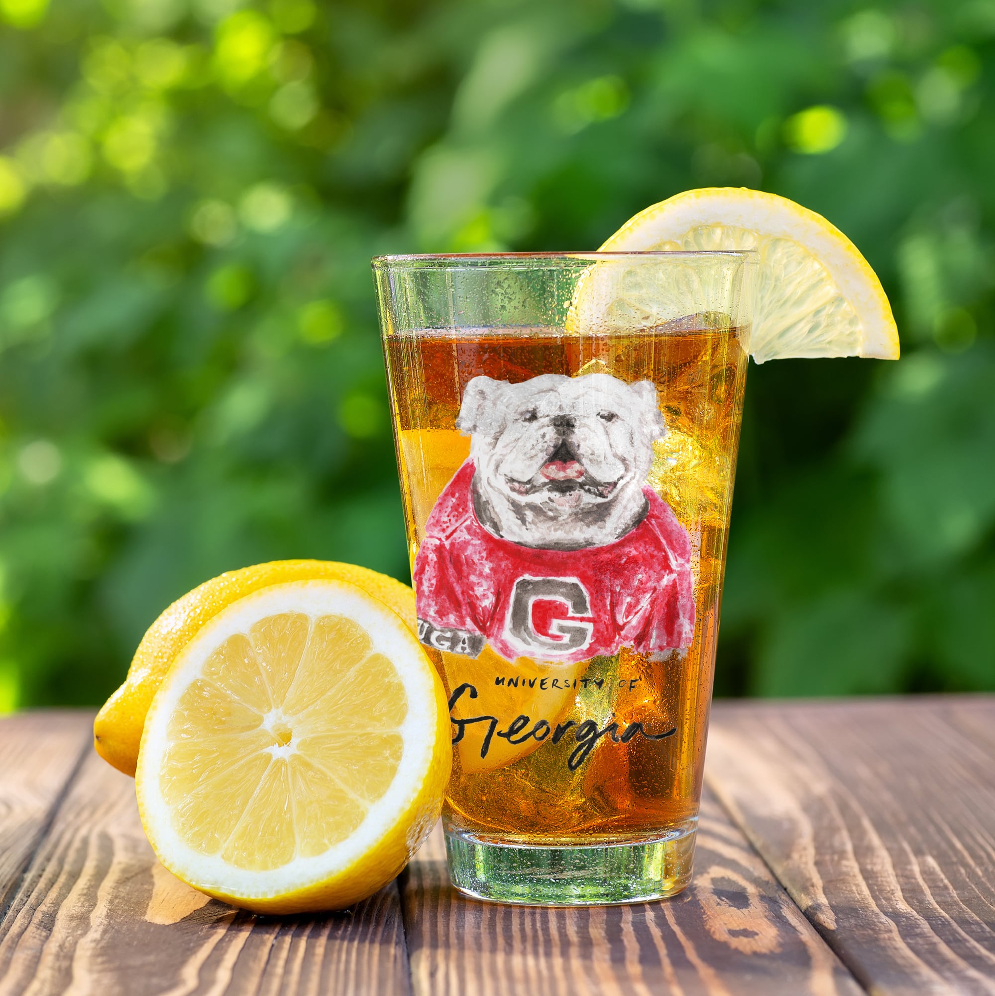 Ensemble de 2 verres à bière à l'effigie de Laura Wilcox, mascotte des Georgia Bulldogs d'Indigo Falls