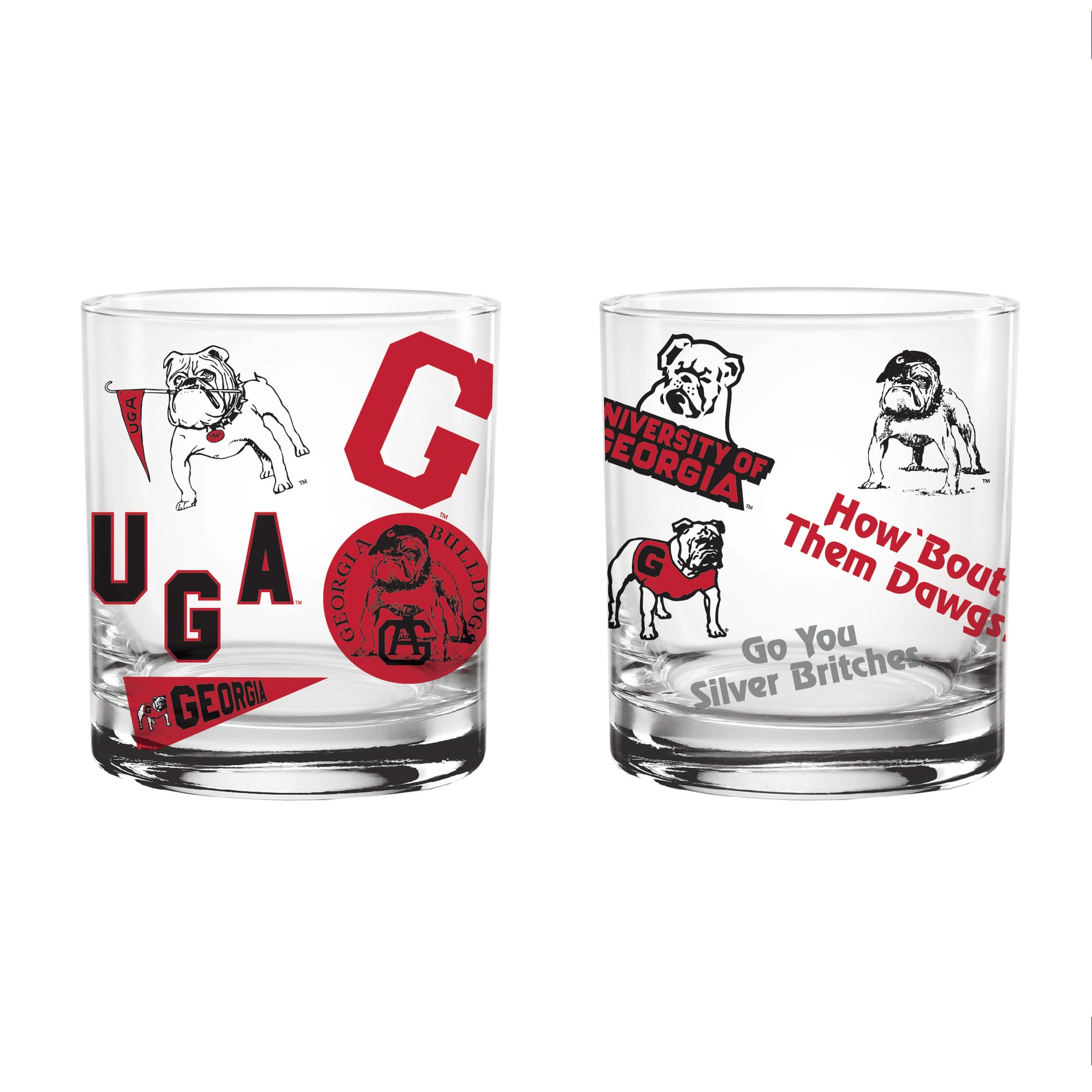 Verres à whisky vintage Indigo Falls Georgia Bulldogs Medley - Lot de 2