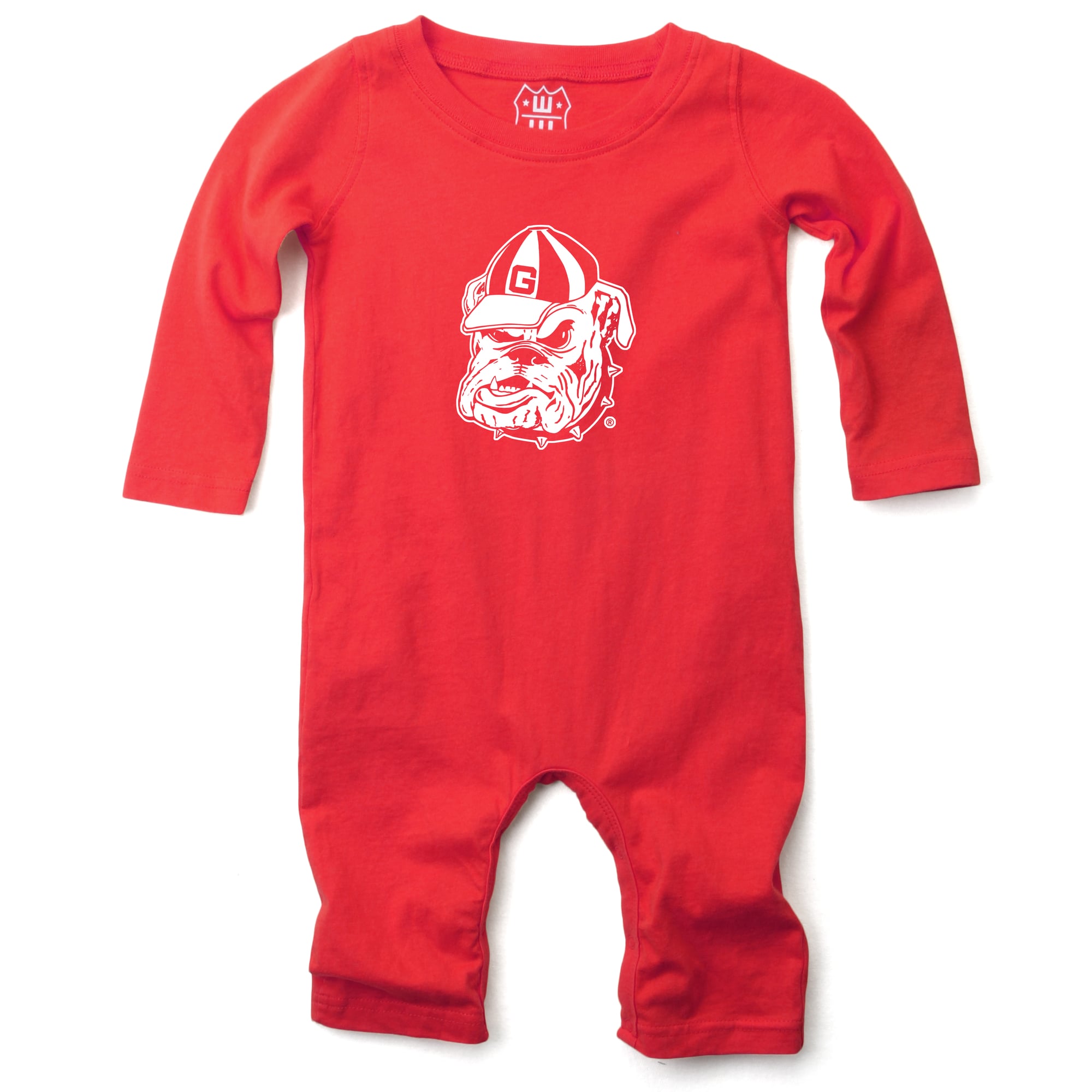 Infant Wes & Willy Red Georgia Bulldogs Long Sleeve Romper