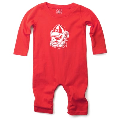  Georgia Bulldogs Wes & Willy Infant Long Sleeve Romper - Red