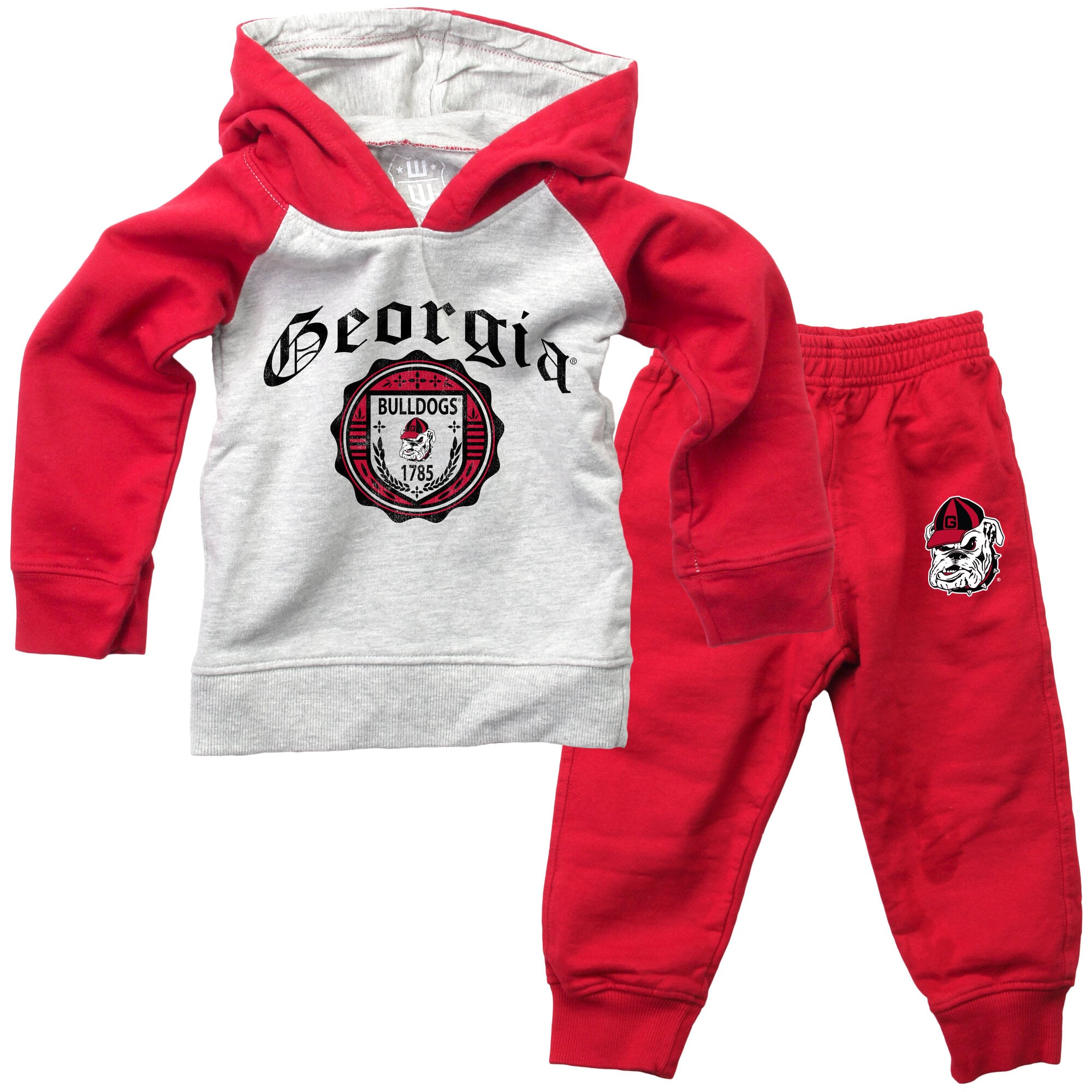 Infant Wes & Willy Red Georgia Bulldogs Raglan Hoodie and Sweatpants Set