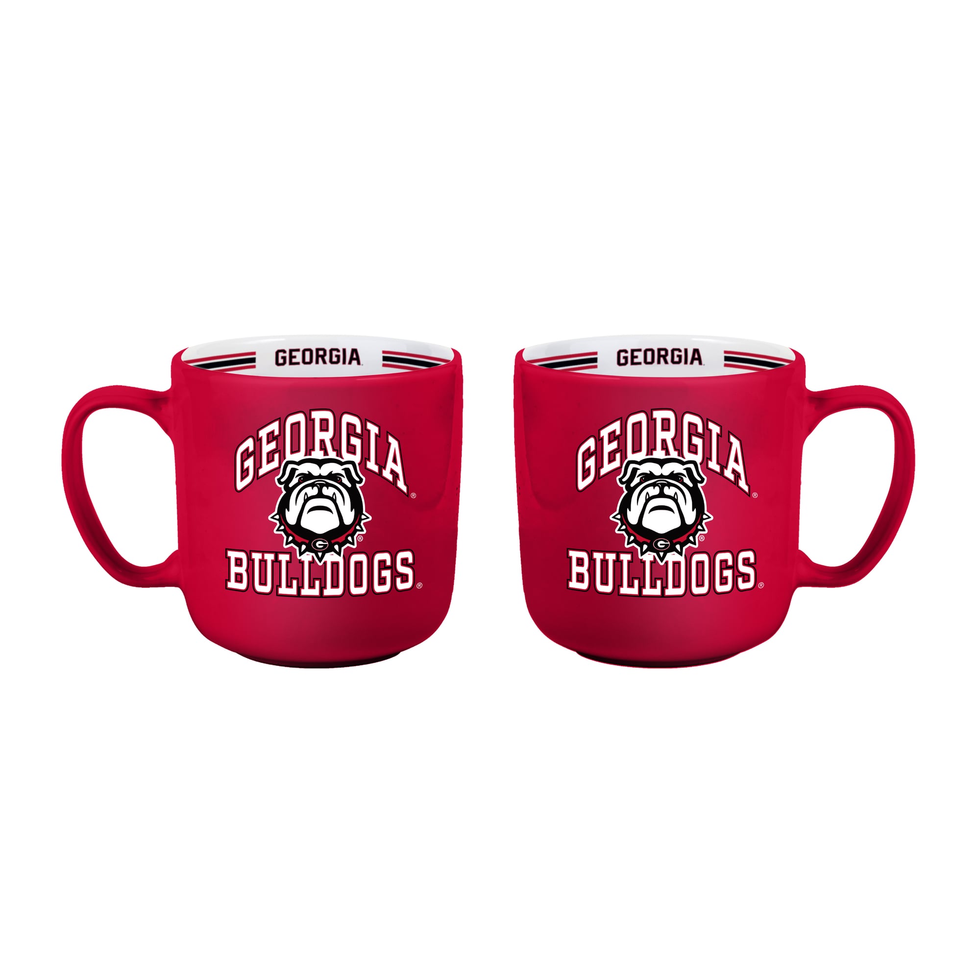Ensemble de deux tasses rayées de 44 cl (15 oz) Logo Brands Georgia Bulldogs