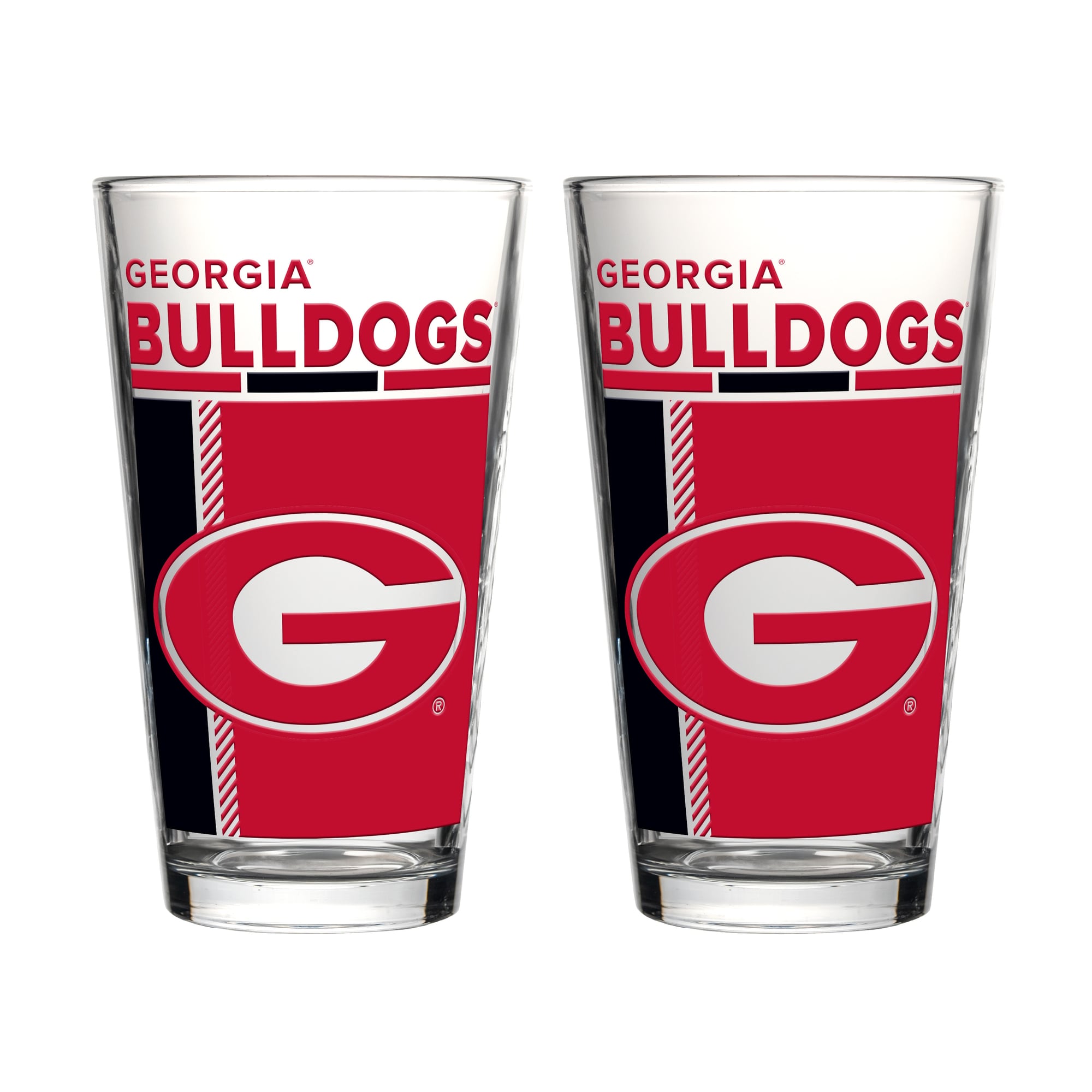 Ensemble de deux verres à bière de 473 ml (16 oz) Logo Brands Georgia Bulldogs